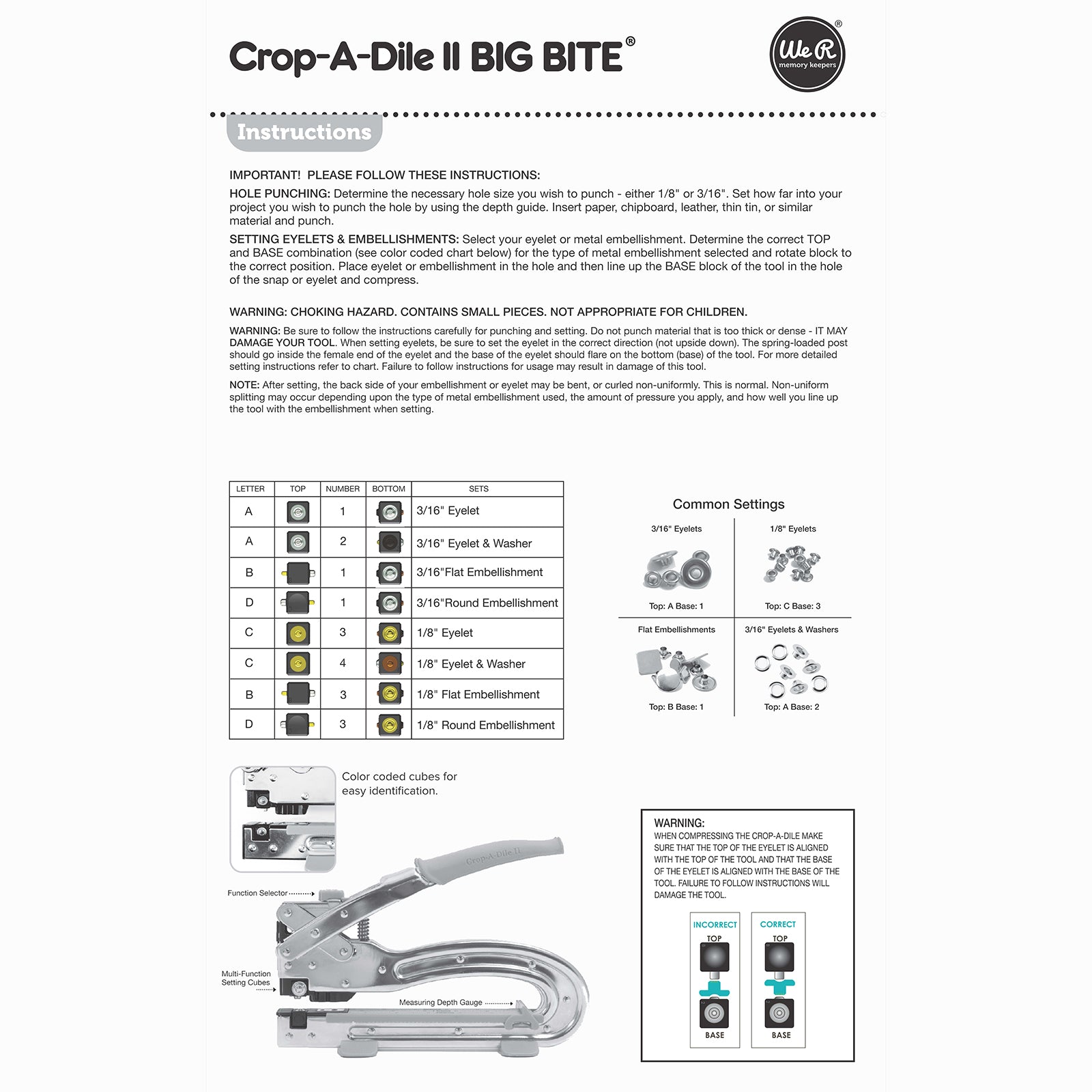 Crop-A-Dile II Big Bite Punch-Long Reach And Eyelet Setter