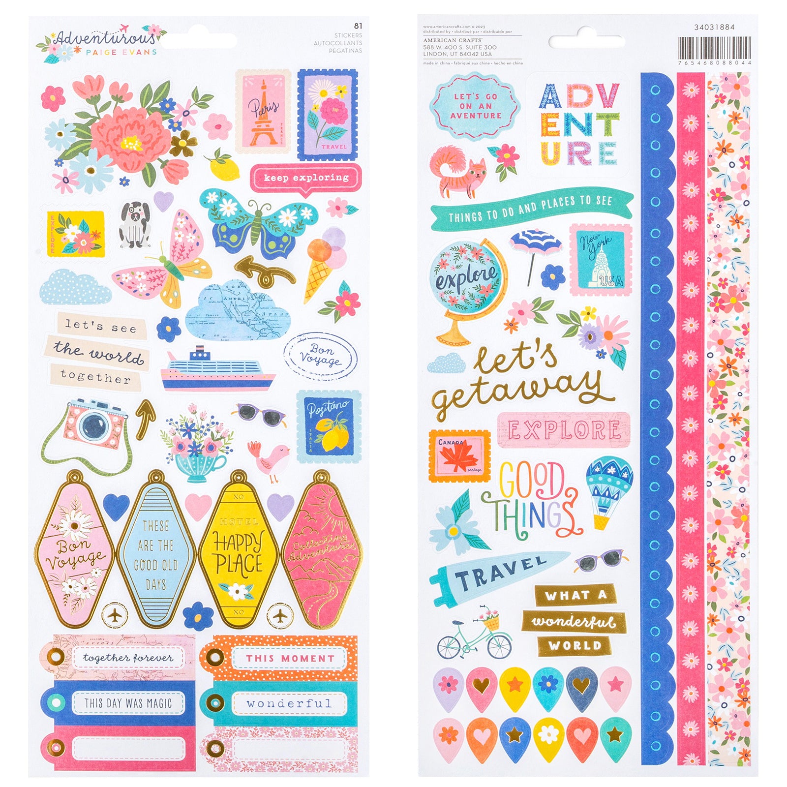 Paige Evans Adventurous Cardstock Stickers Set