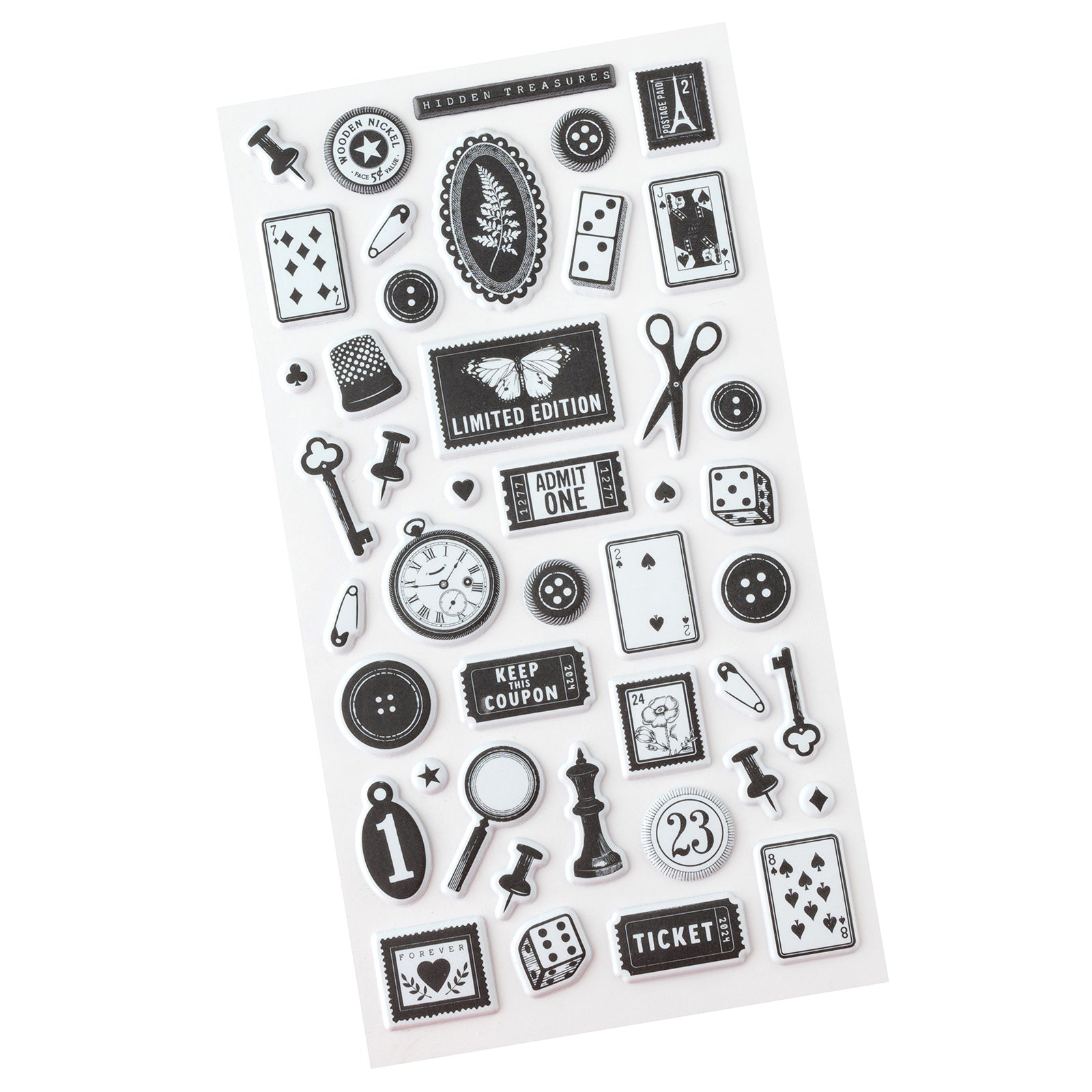 Bo Bunny Charmed Chronicles Puffy Stickers - Icons