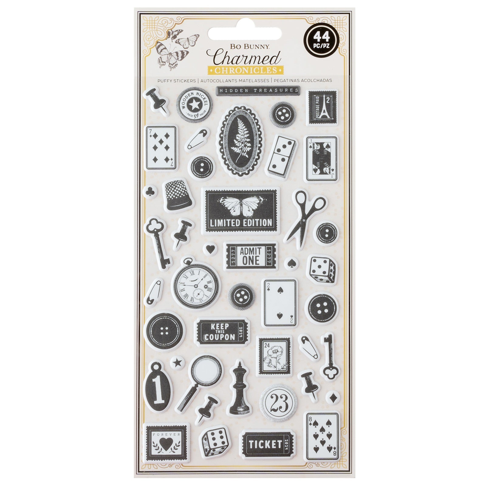 Bo Bunny Charmed Chronicles Puffy Stickers - Icons
