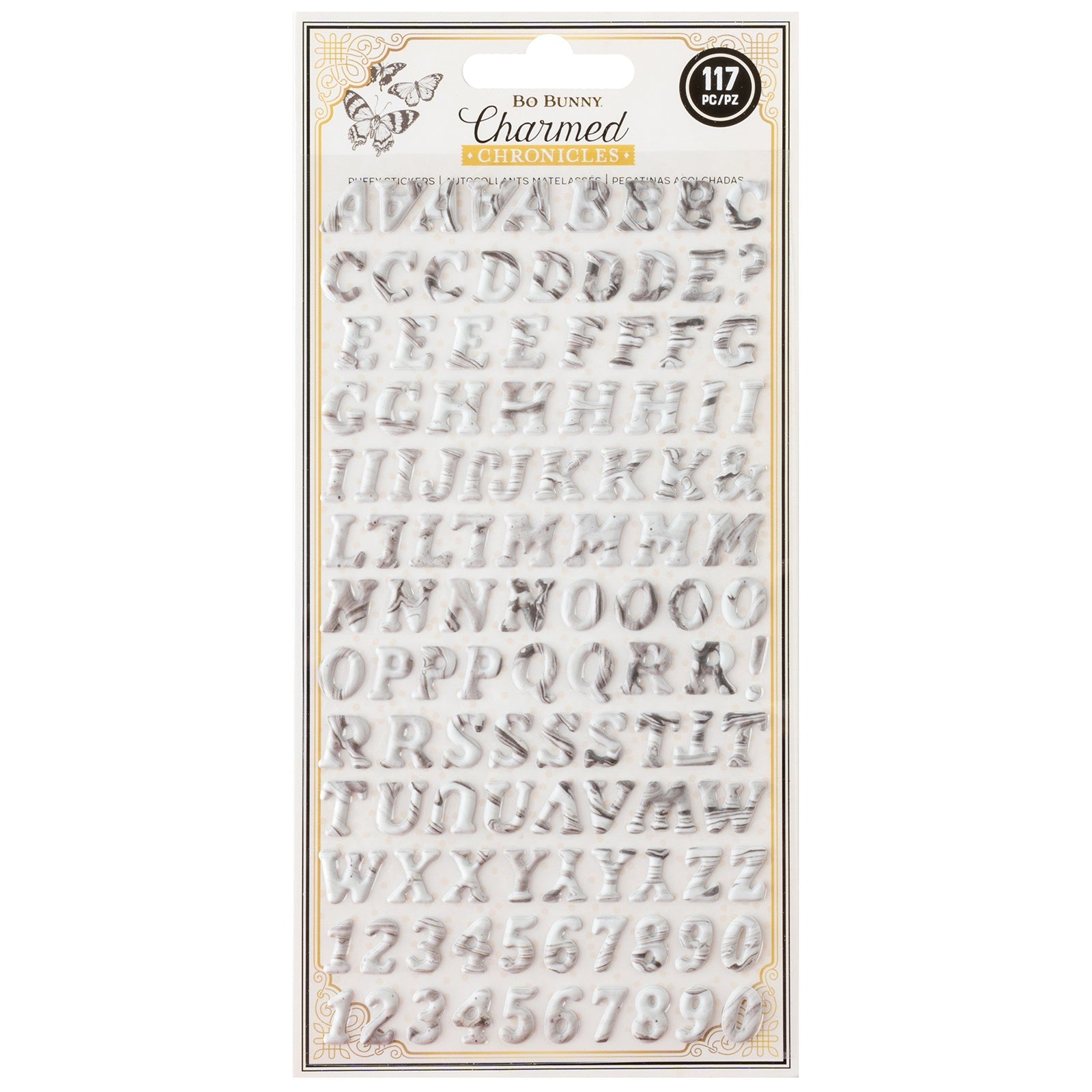 Bo Bunny Charmed Chronicles Puffy Stickers - Alphabet