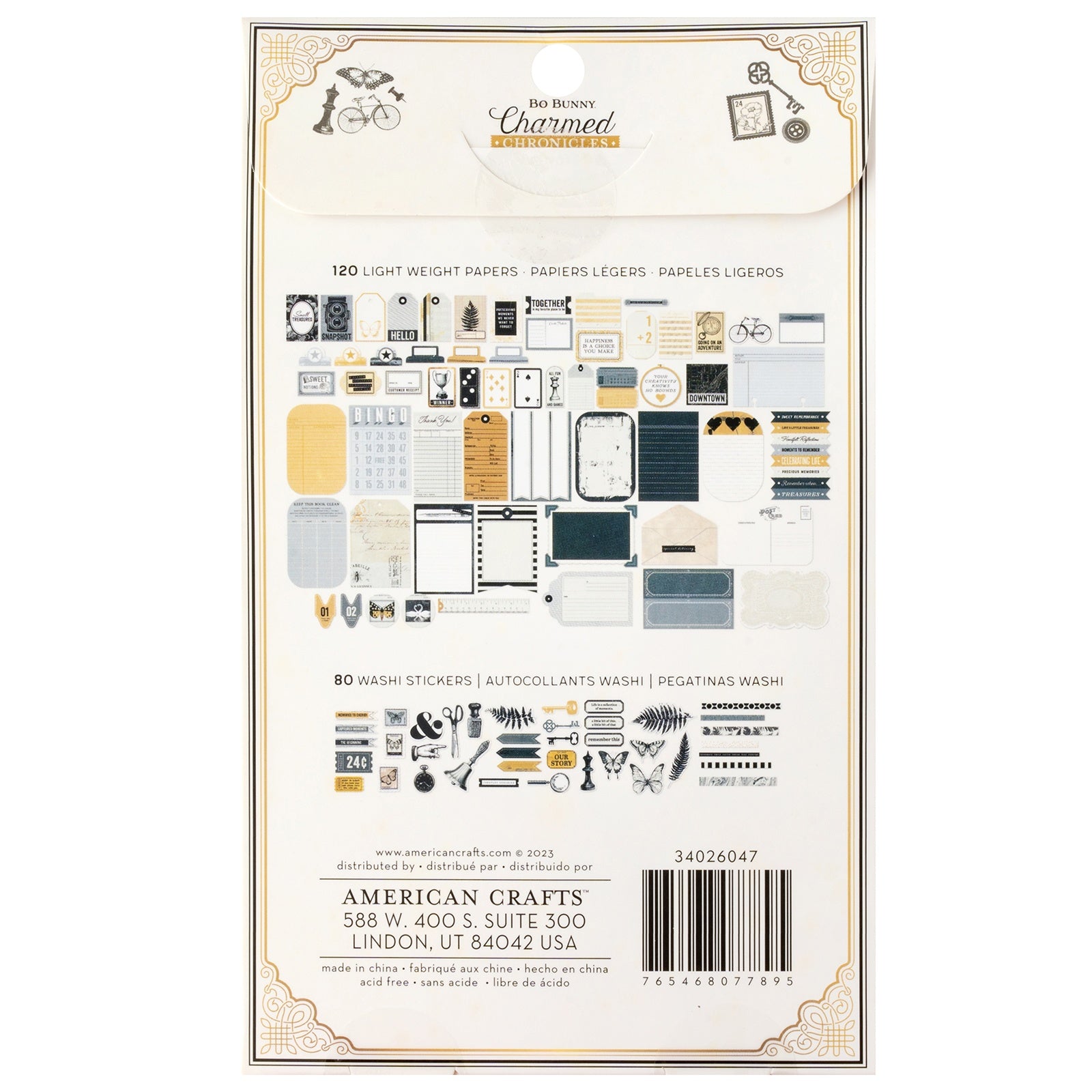 Bo Bunny Charmed Chronicles Paperie Pack - 200 Pieces