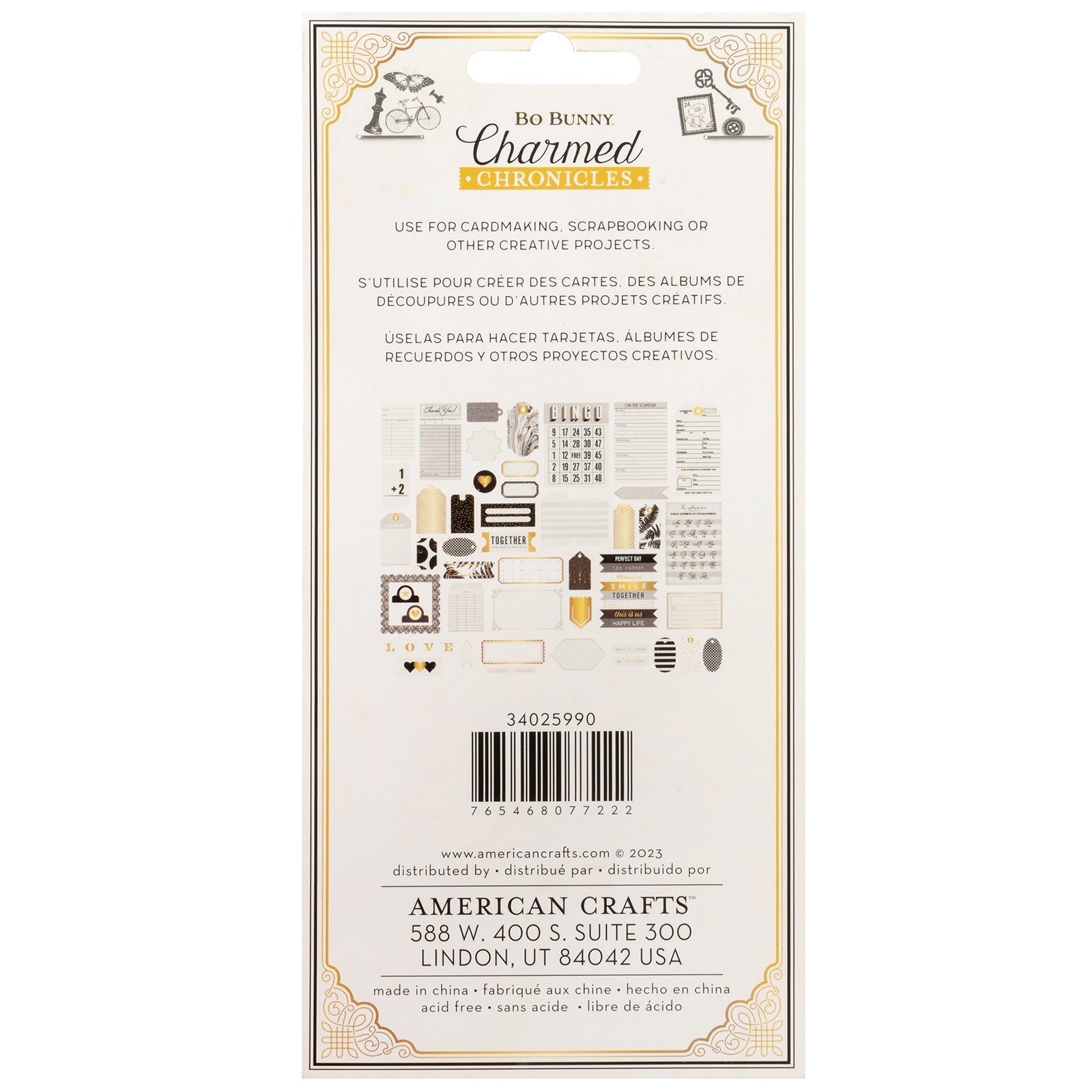 Bo Bunny Charmed Chronicles Ephemera - Journaling