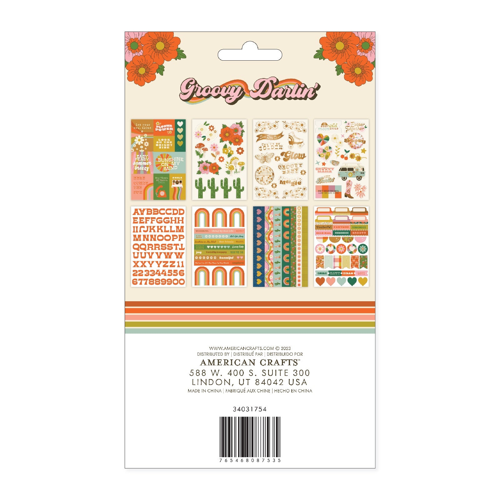 Jen Hadfield Groovy Darlin' Sticker Book, 197 Pieces