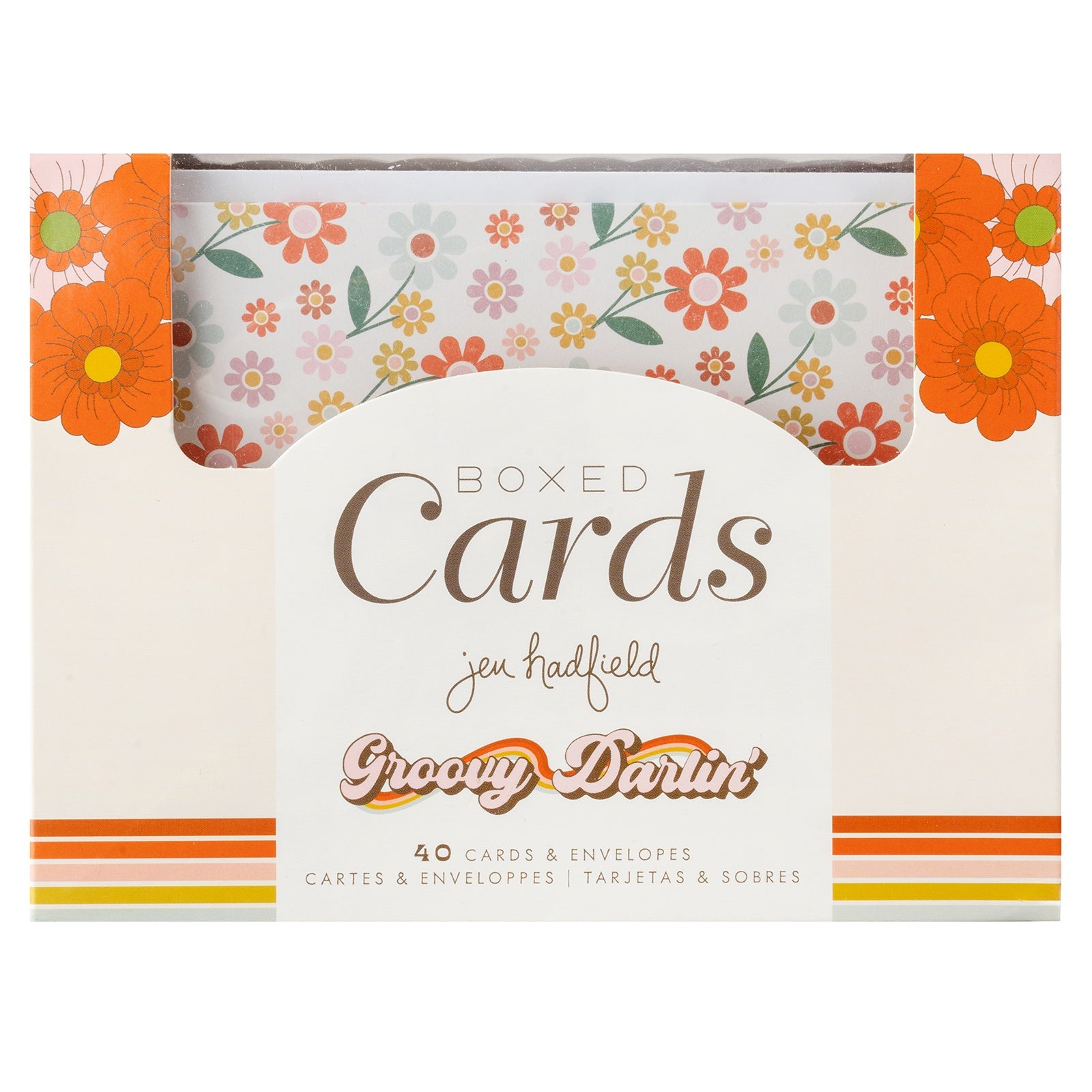 American Crafts A2 Cards with Envelopes - Jen Hadfield Groovy Darlin', 40 pack