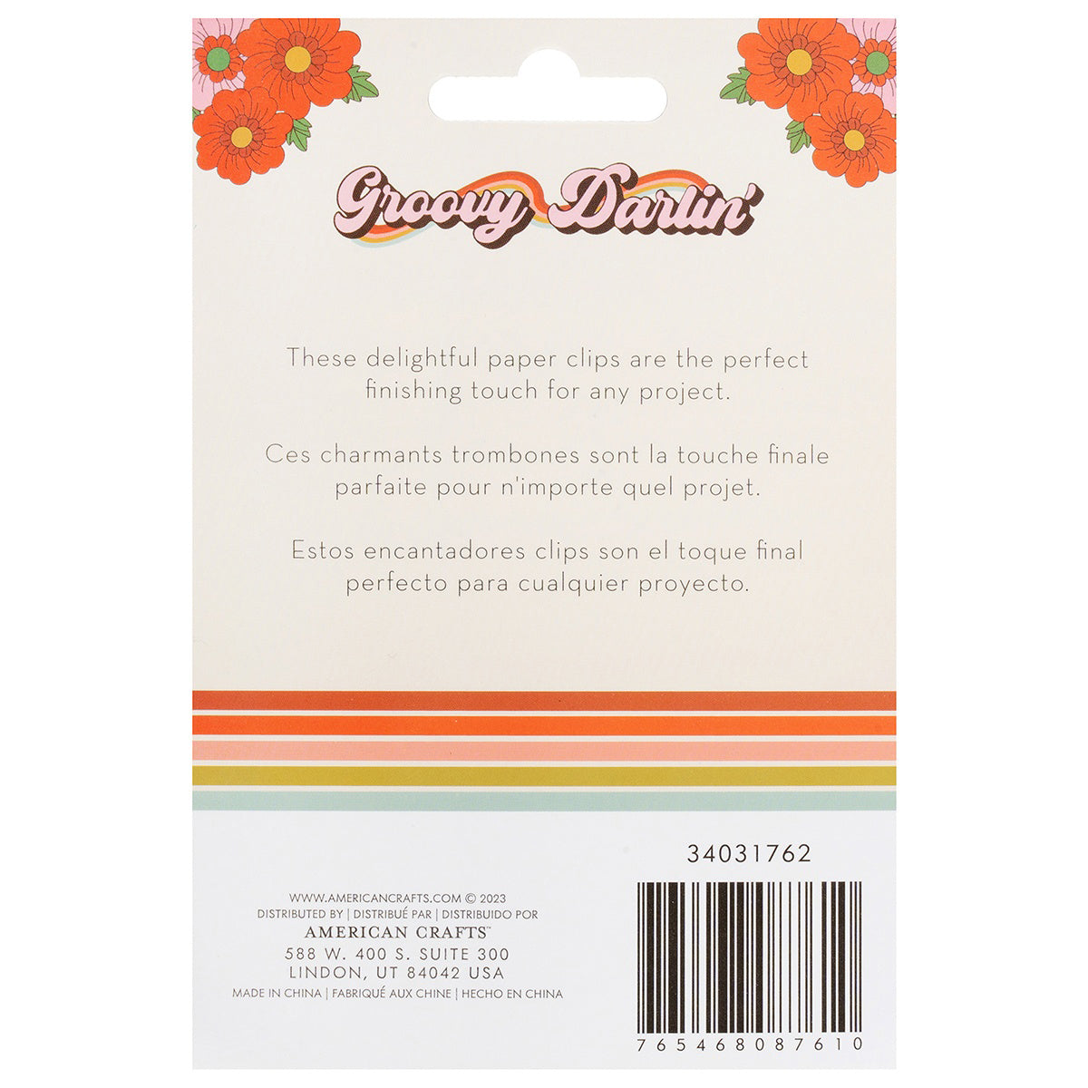 Jen Hadfield Groovy Darlin' Gold Paper Clips with Puffy Icons