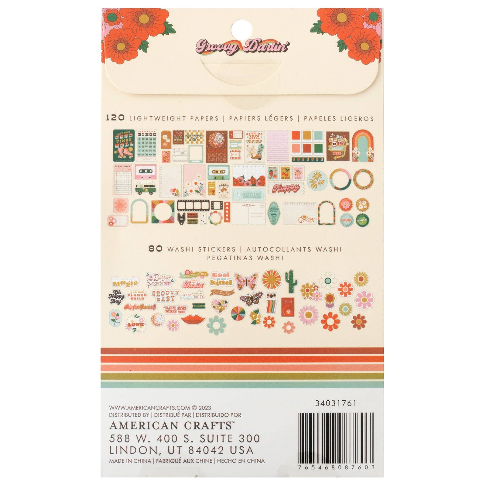American Crafts Jen Hadfield Groovy Darlin' Paperie Ephemera Pack