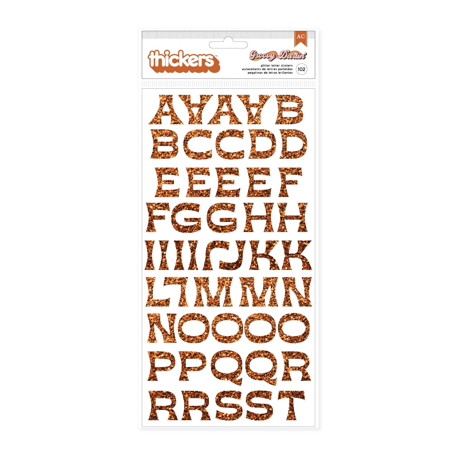 Jen Hadfield Groovy Darlin' Thickers - Alphabet, 102 Pieces