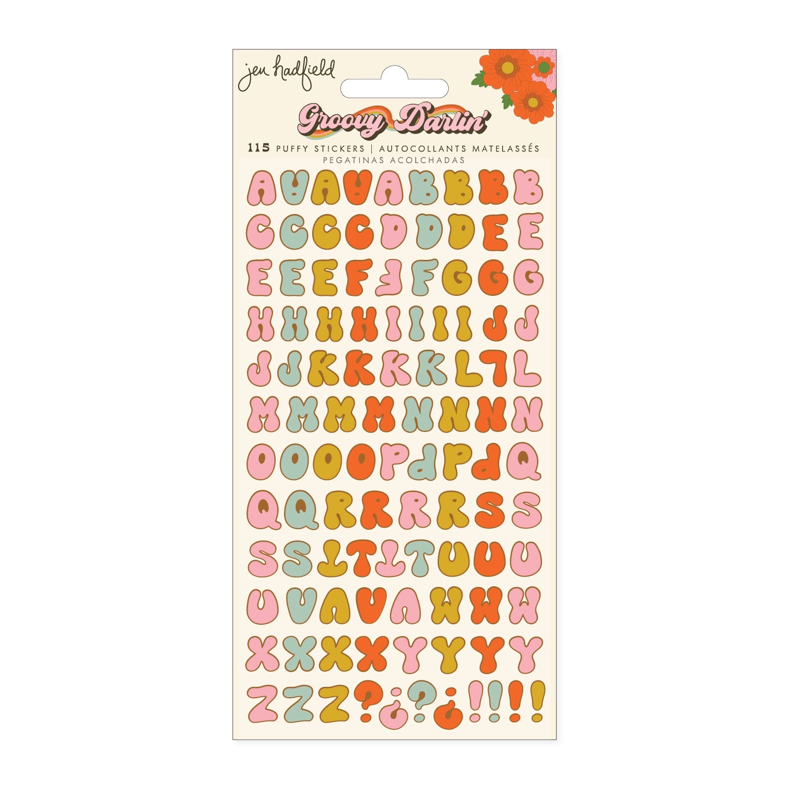 Jen Hadfield Groovy Darlin' Puffy Stickers - Alphabet