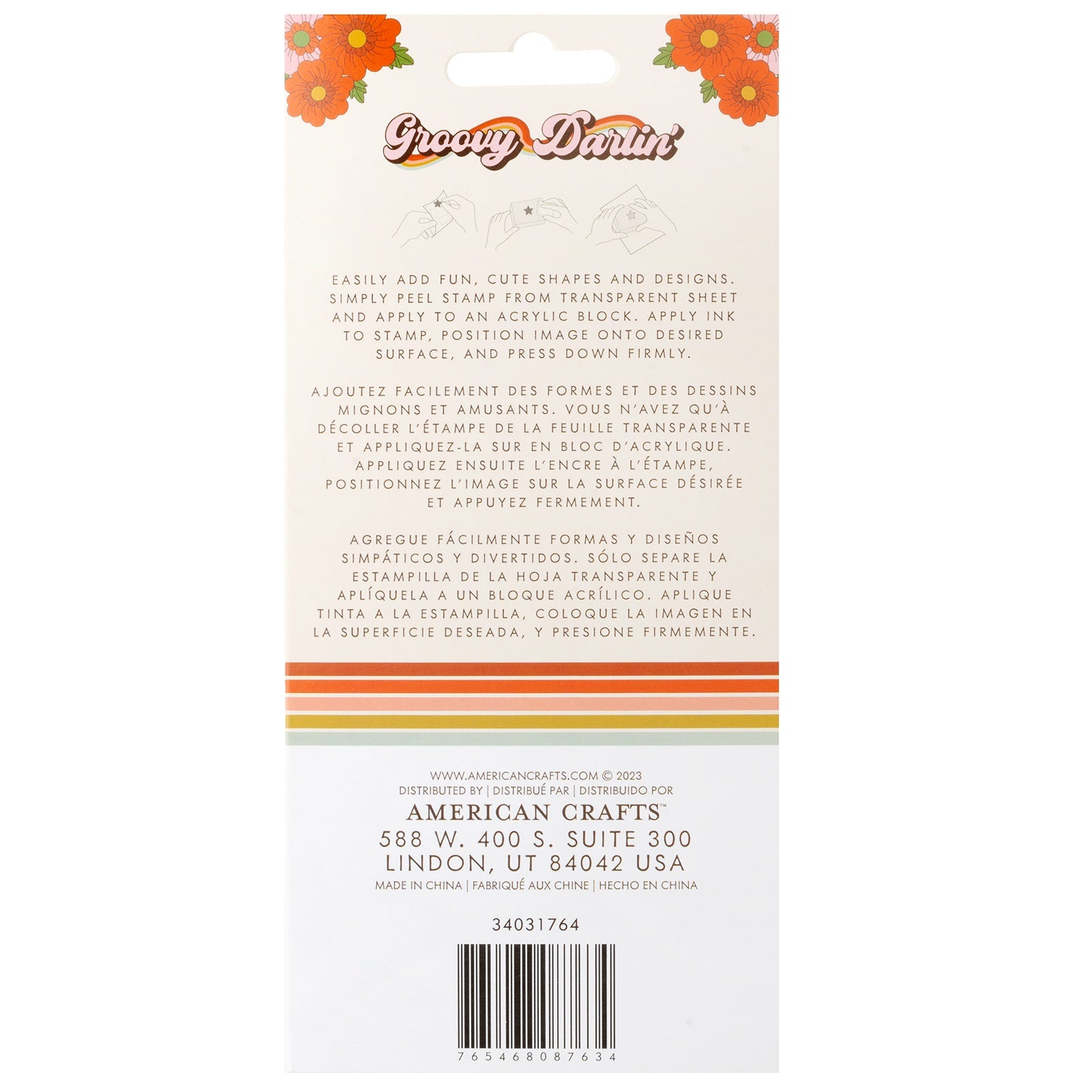 Jen Hadfield Groovy Darlin' Acrylic Stamp Set - 9 Pack