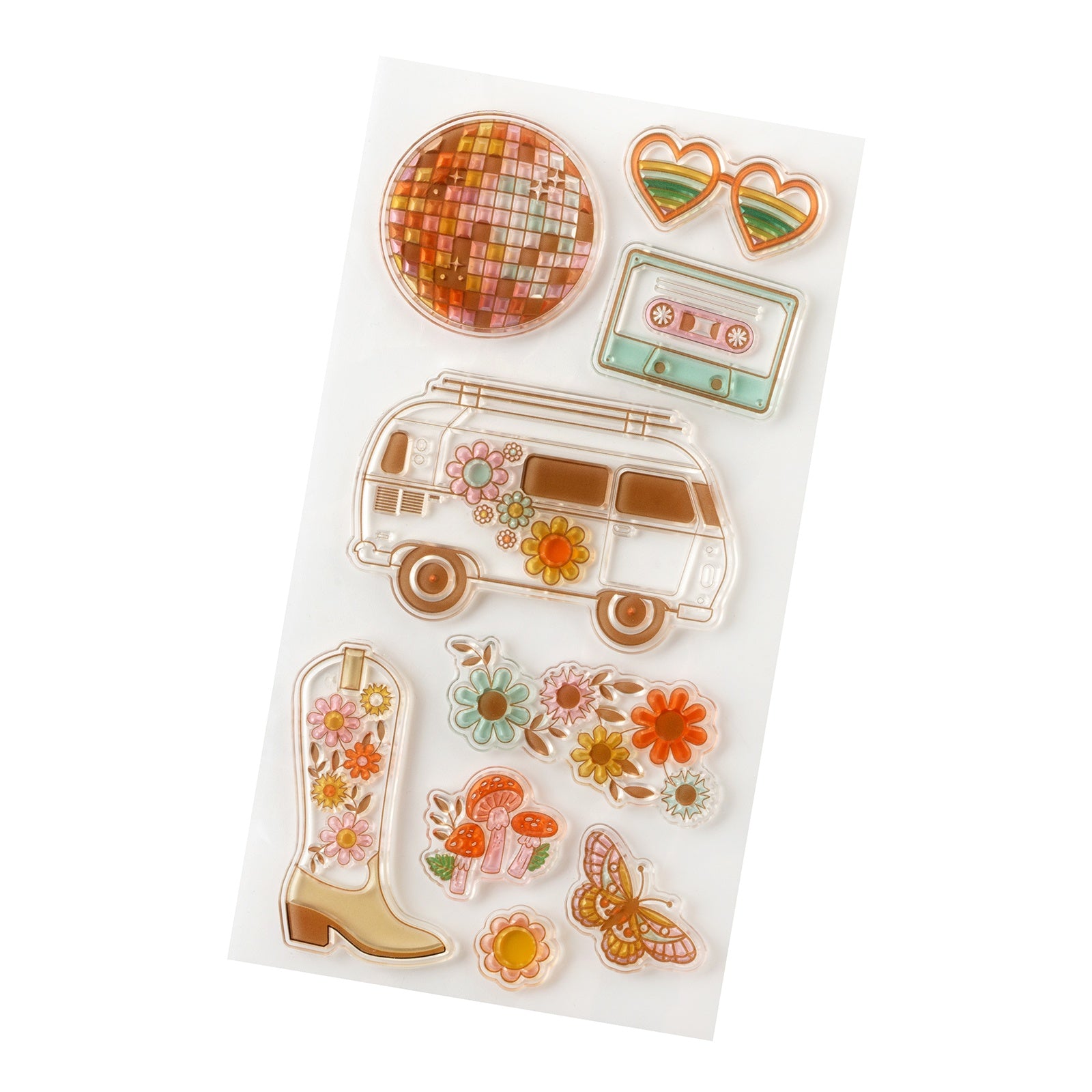 Jen Hadfield Groovy Darlin' Acrylic Stamp Set - 9 Pack