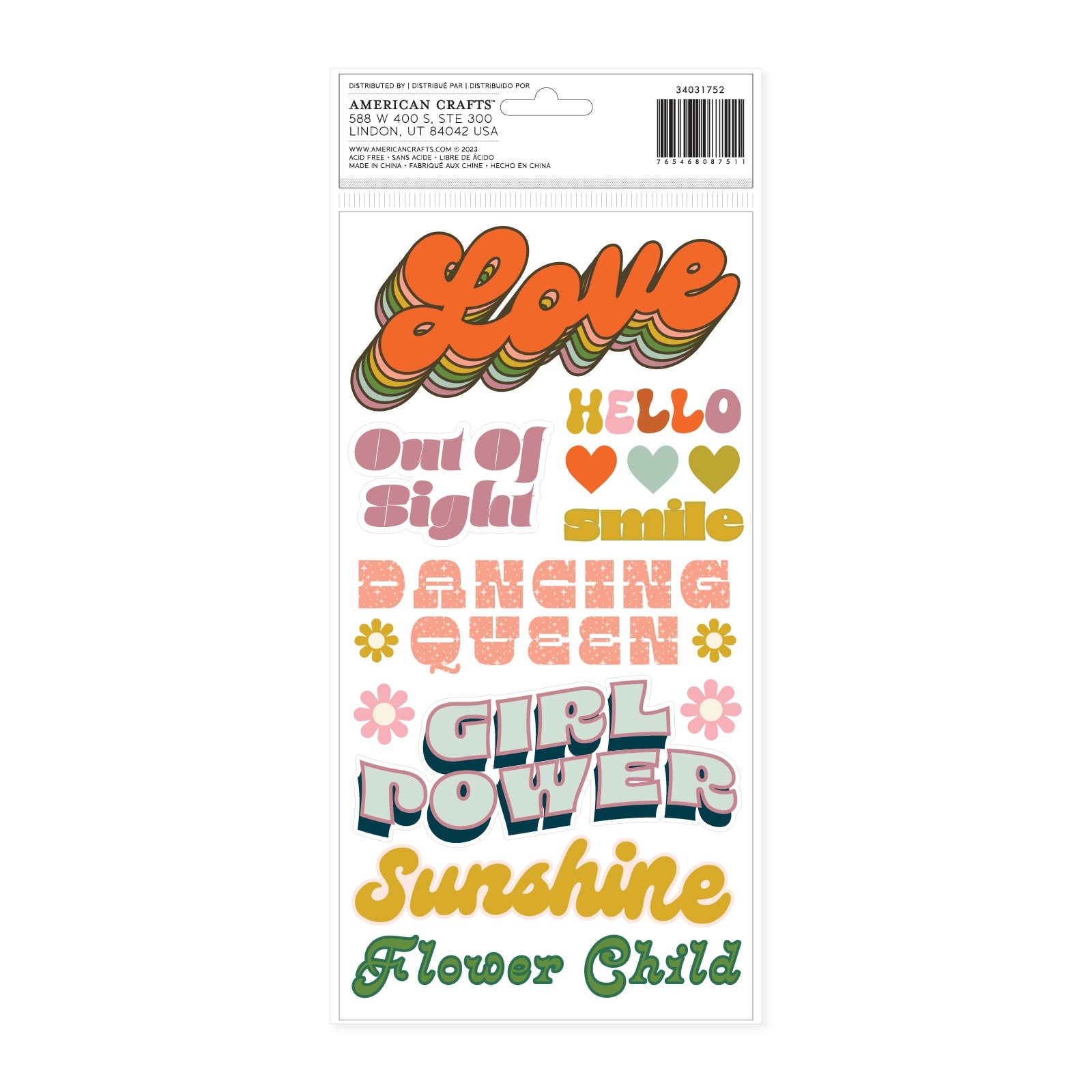 Jen Hadfield Groovy Darlin' Thickers - Phrases, 111 Pieces