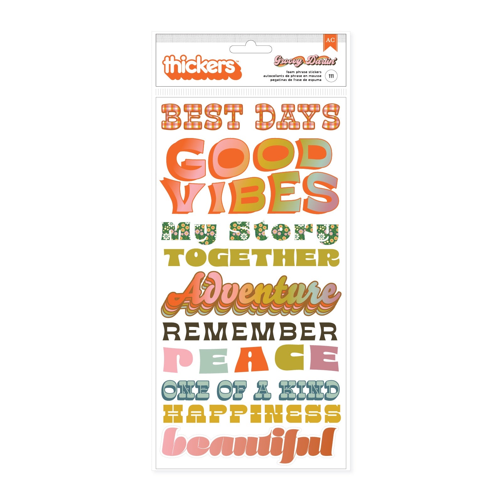 Jen Hadfield Groovy Darlin' Thickers - Phrases, 111 Pieces