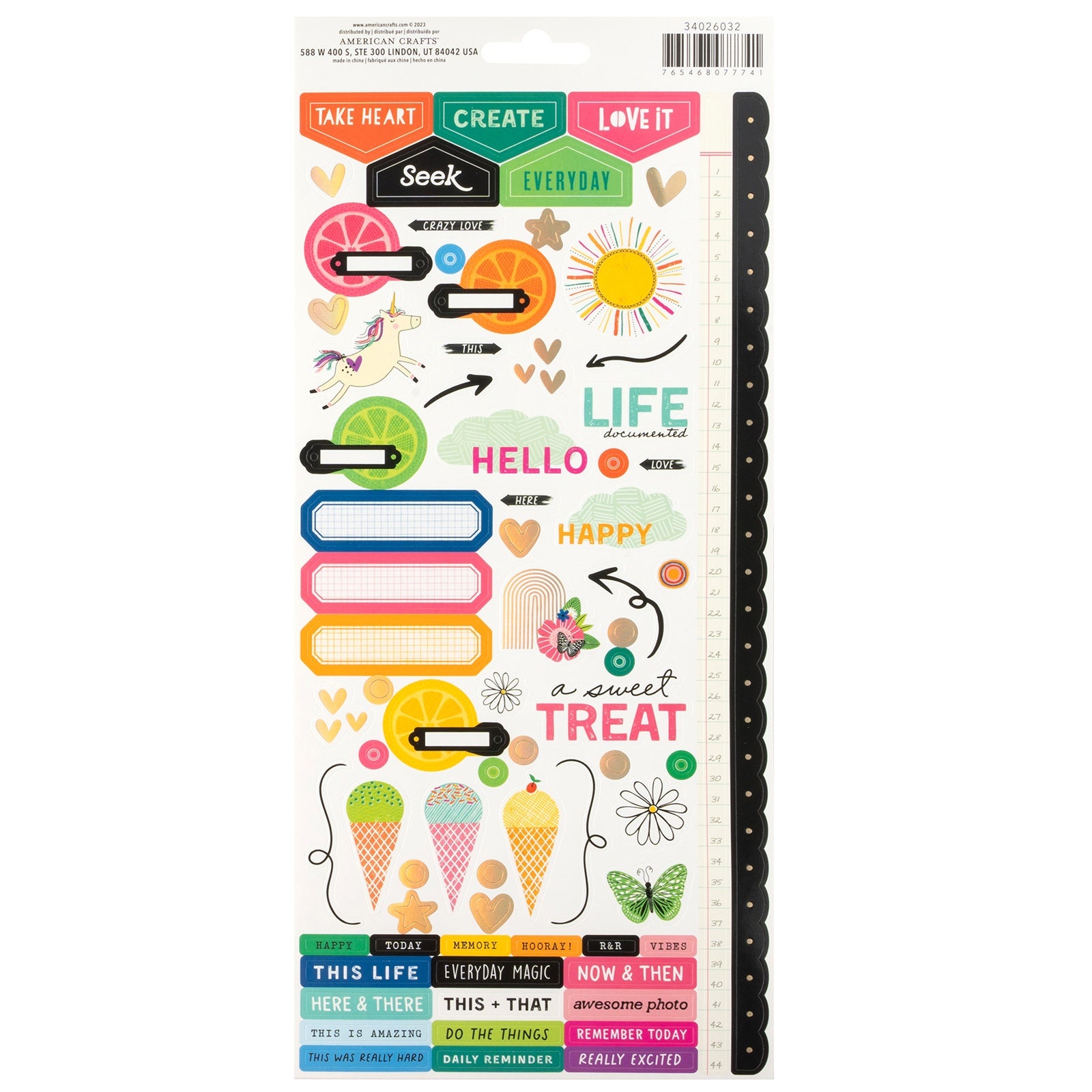 Vicki Boutin Bold And Bright Cardstock Stickers - 135 Pieces