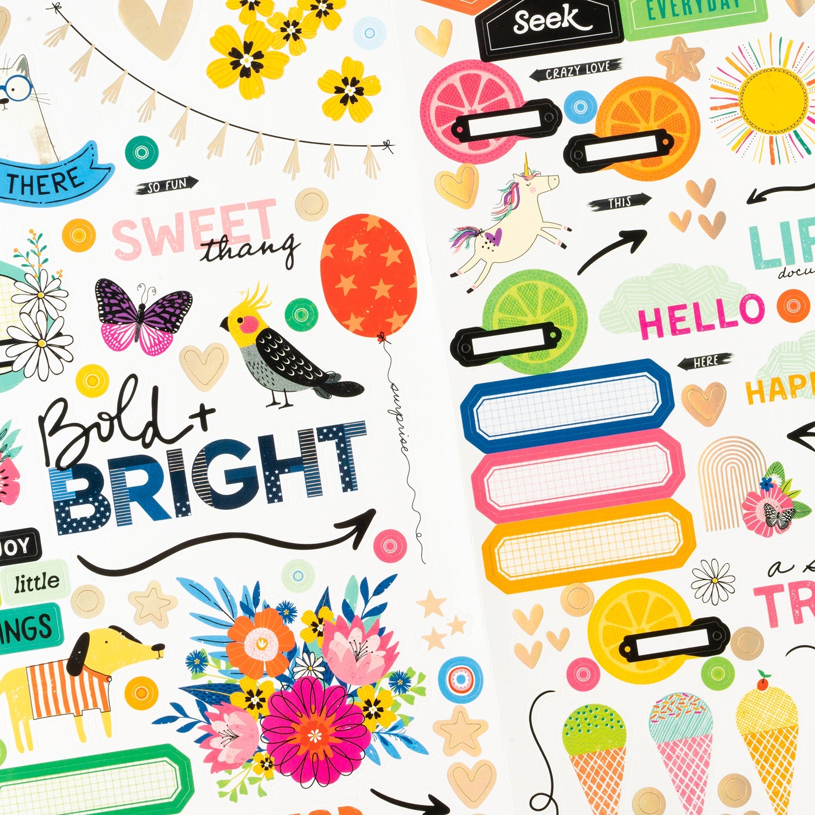 Vicki Boutin Bold And Bright Cardstock Stickers - 135 Pieces