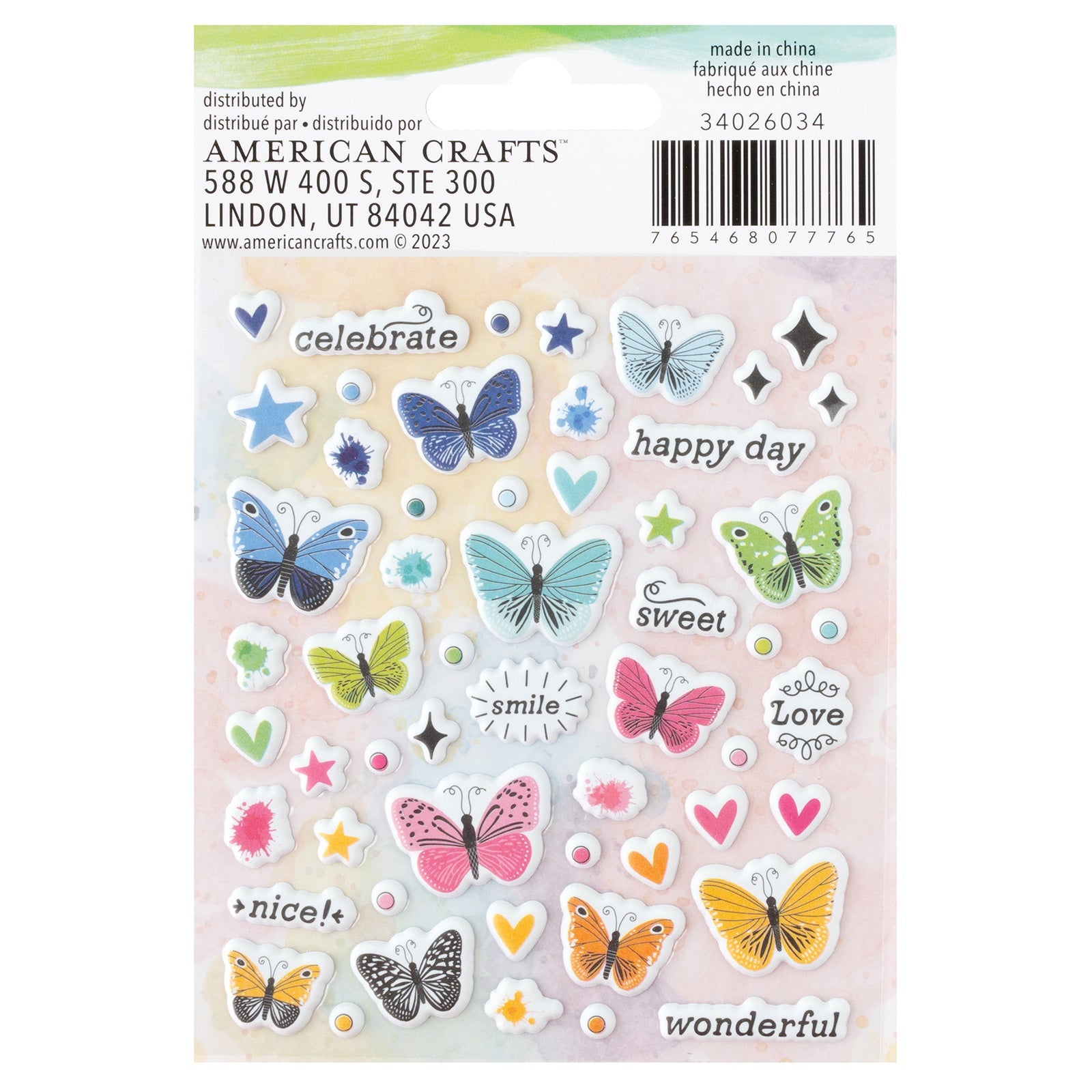 Vicki Boutin Bold And Bright Mini Puffy Stickers - 110 Pieces