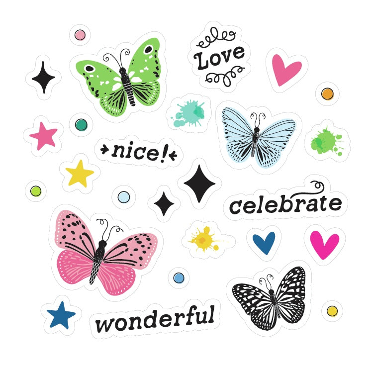 Vicki Boutin Bold And Bright Mini Puffy Stickers - 110 Pieces