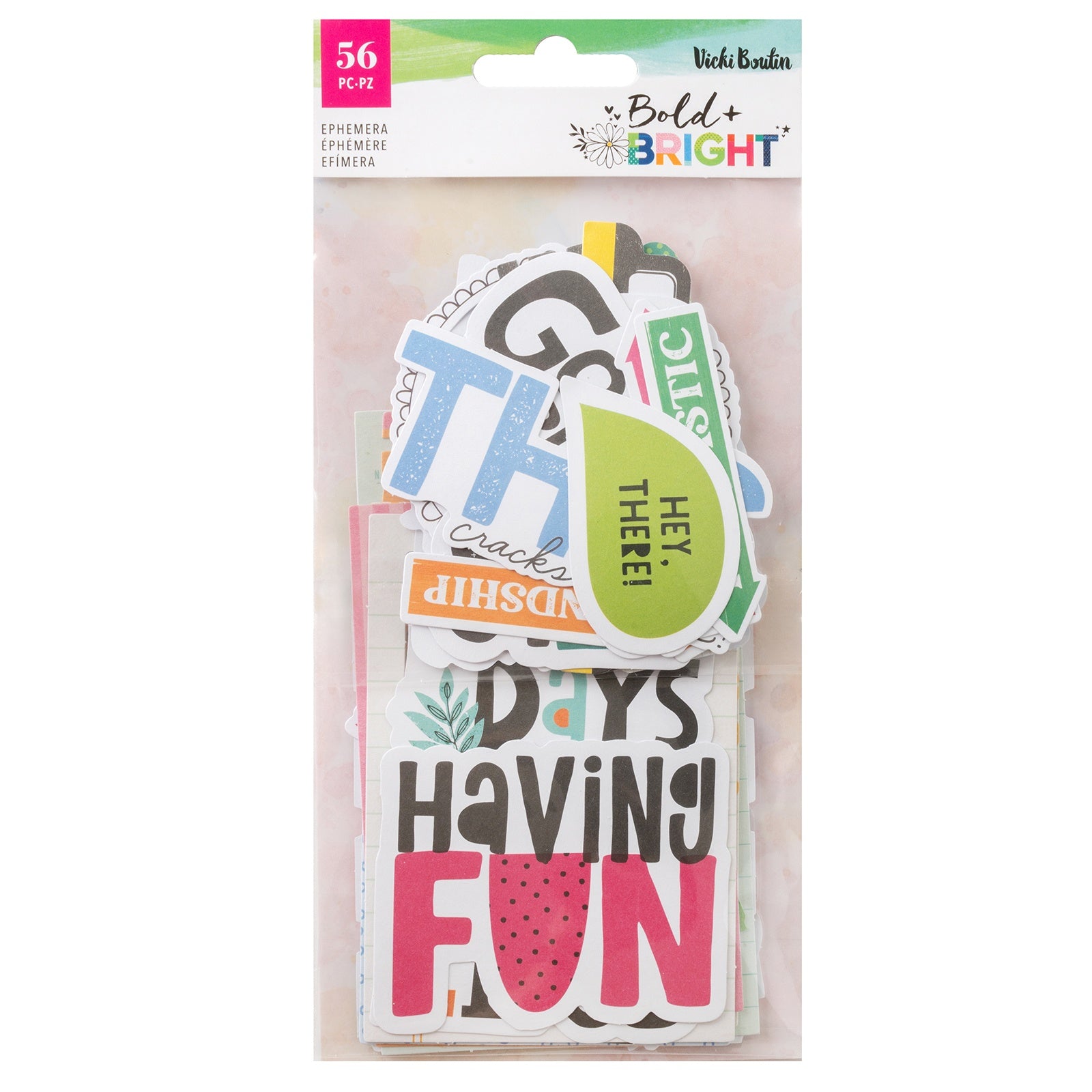 Vicki Boutin Bold And Bright Journaling Ephemera, 56 pcs
