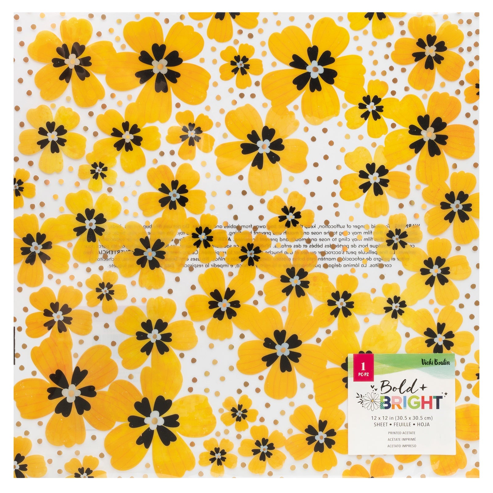 Vicki Boutin Bold And Bright Specialty 12x12" Paper - Printed Acetate