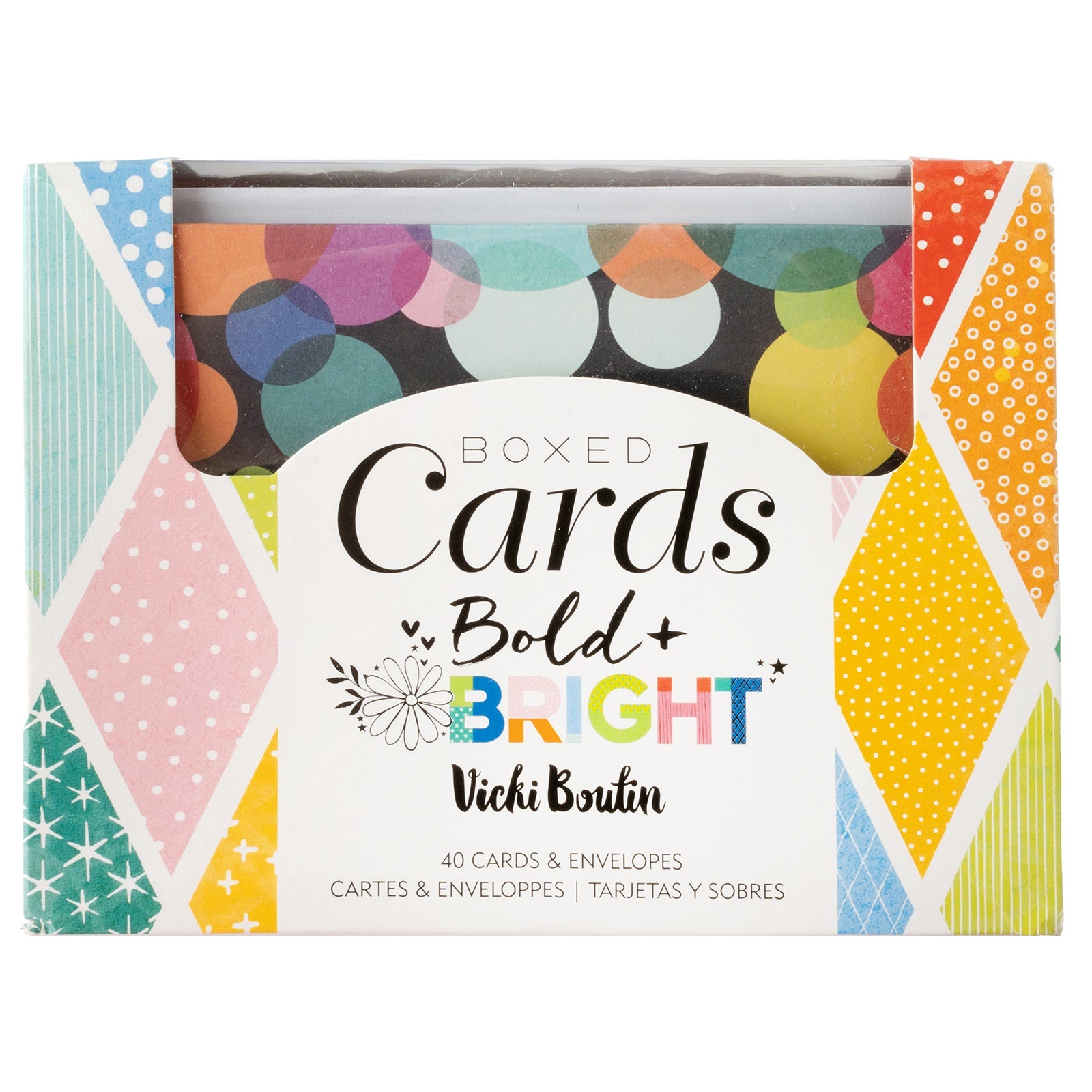 American Crafts A2 Cards with Envelopes - Vicki Boutin Bold And Bright, 40 pack