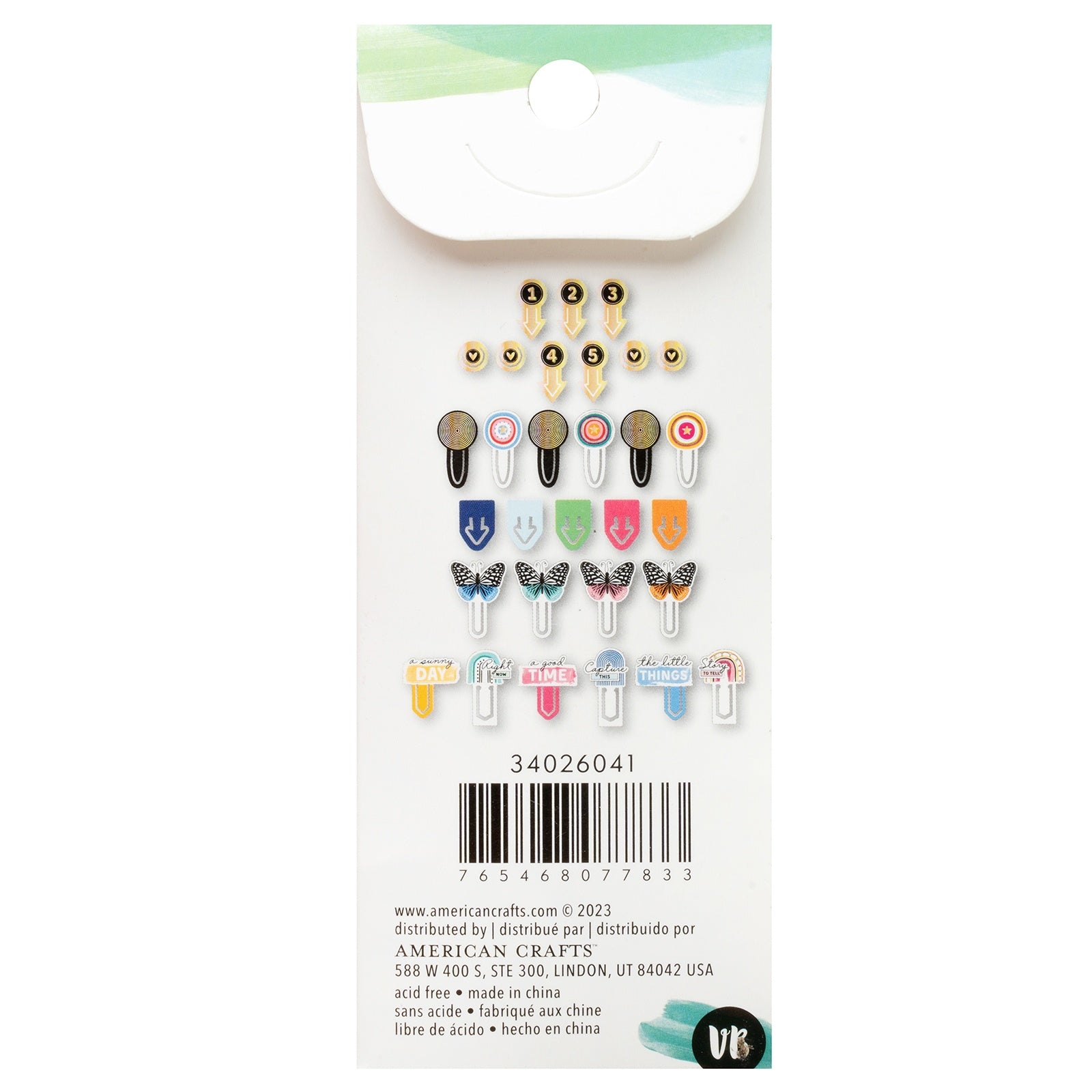 Vicki Boutin Bold And Bright Die - Cut Paper Clips - 30 Pieces