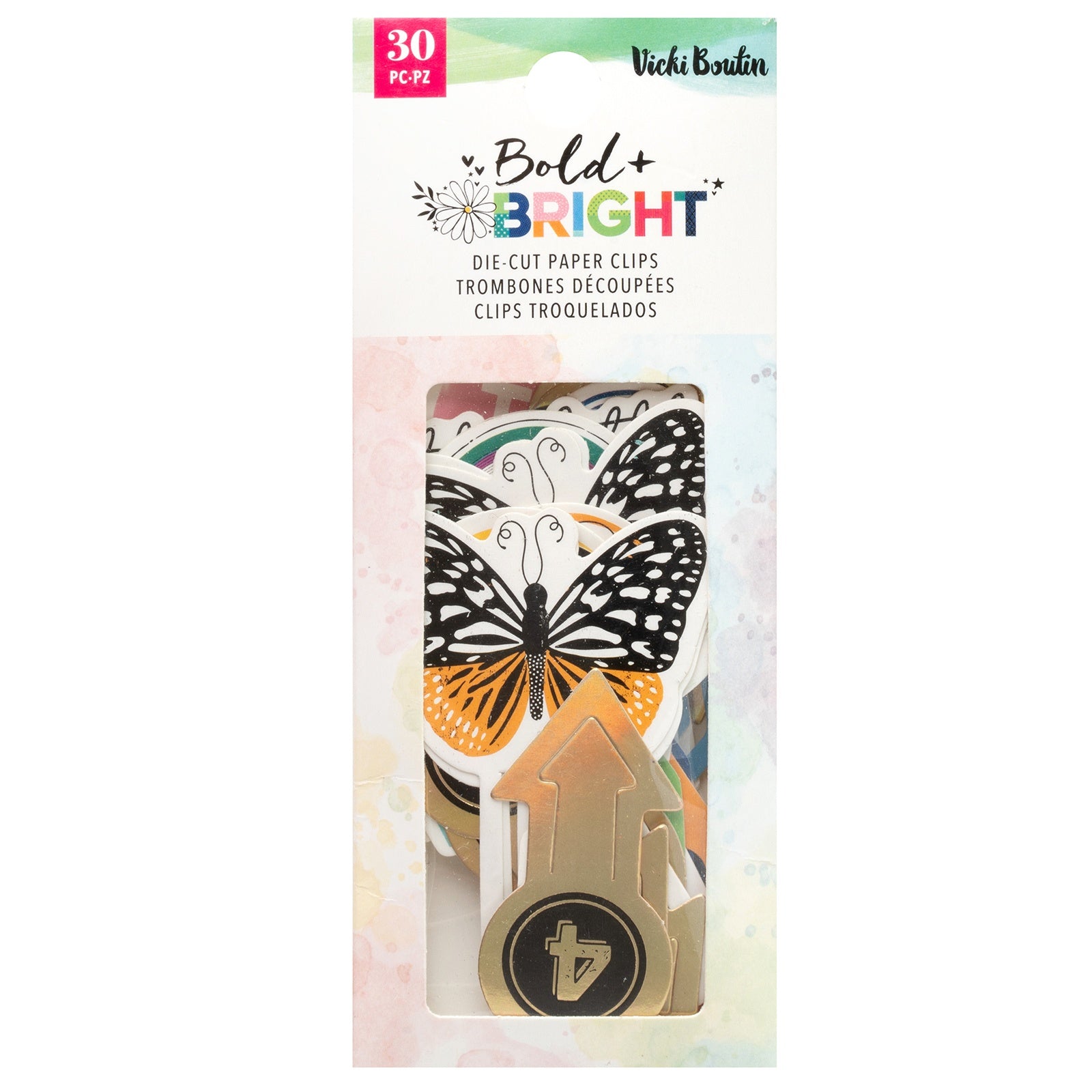 Vicki Boutin Bold And Bright Die - Cut Paper Clips - 30 Pieces