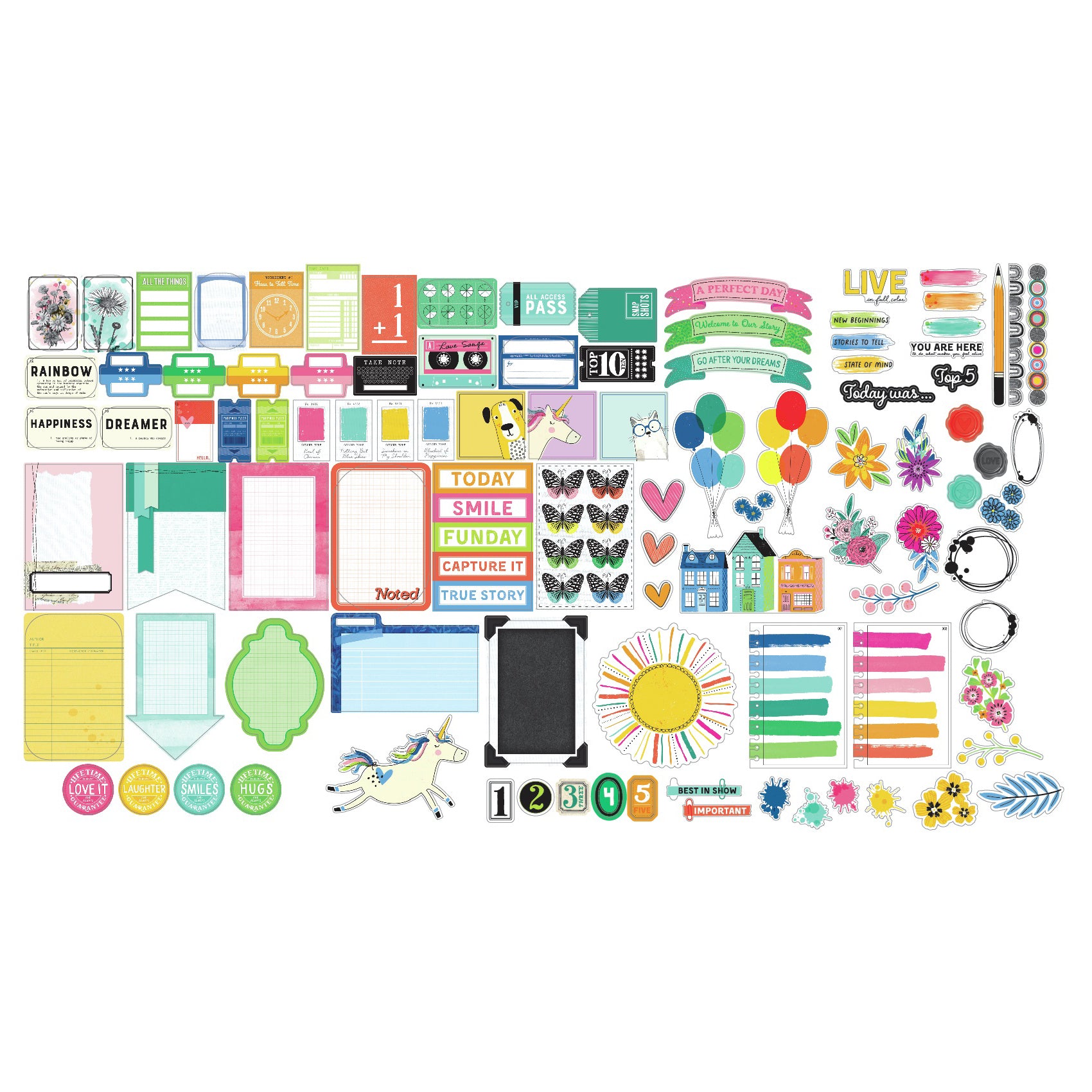 Vicki Boutin Bold And Bright Paperie Ephemera Pack - 200 Pieces