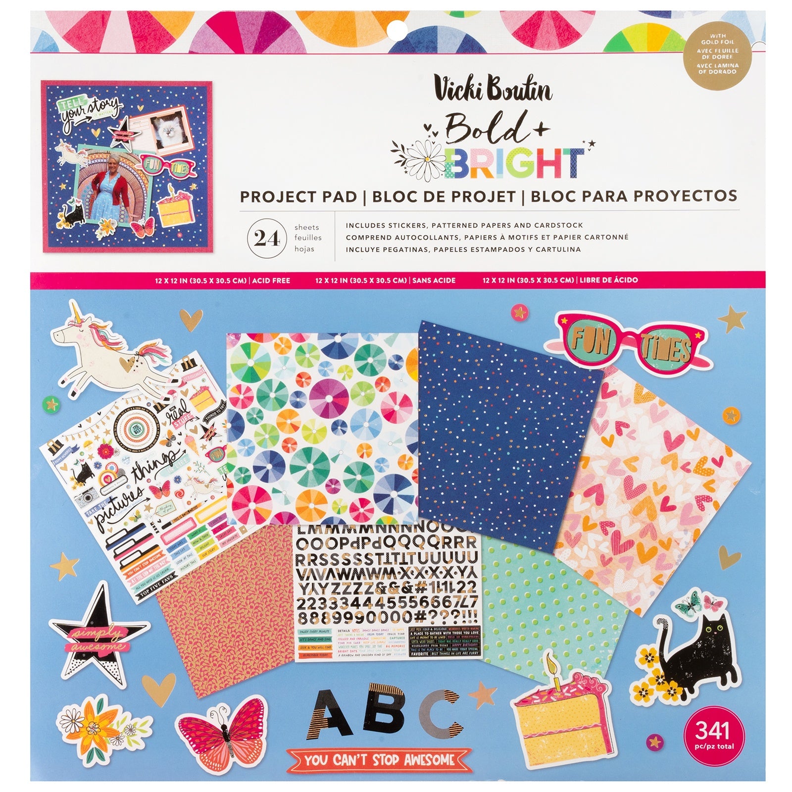 Vicki Boutin Bold and Bright 12x12" Project Pad