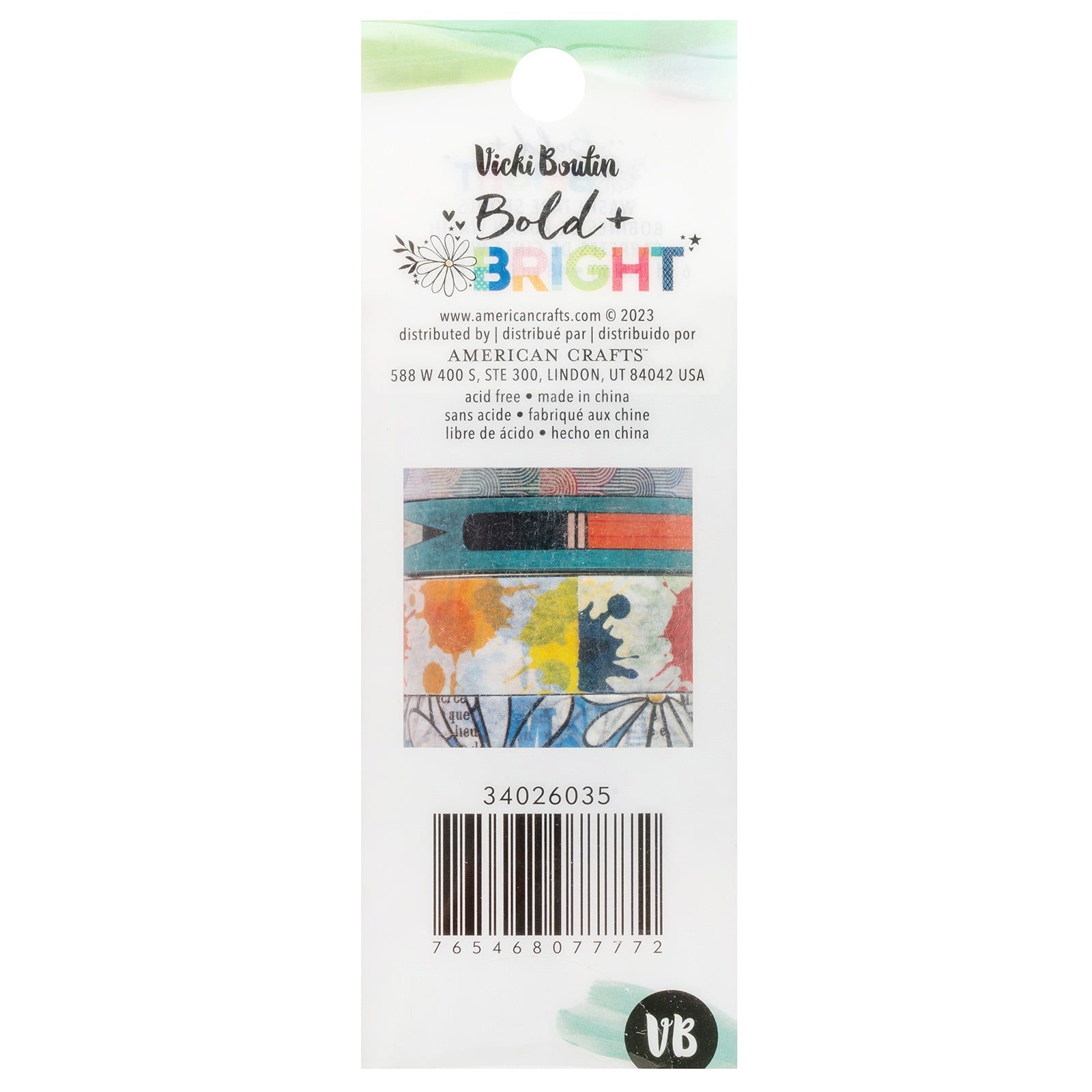 Vicki Boutin Bold And Bright Washi Tape - 8 pack