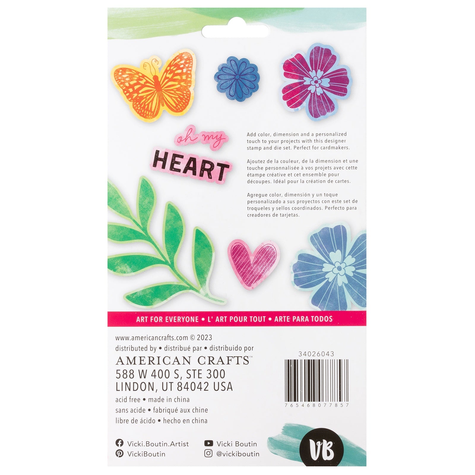 Vicki Boutin Bold And Bright Stamp & Die Set - Oh My Heart