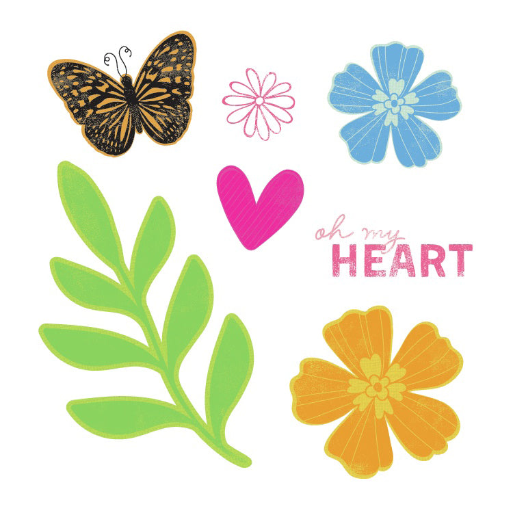 Vicki Boutin Bold And Bright Stamp & Die Set - Oh My Heart