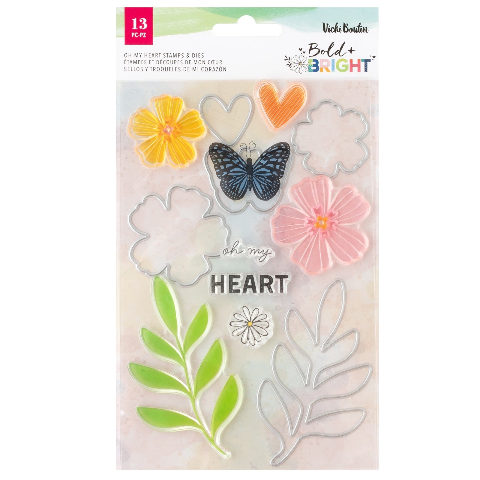 Vicki Boutin Bold And Bright Stamp & Die Set - Oh My Heart