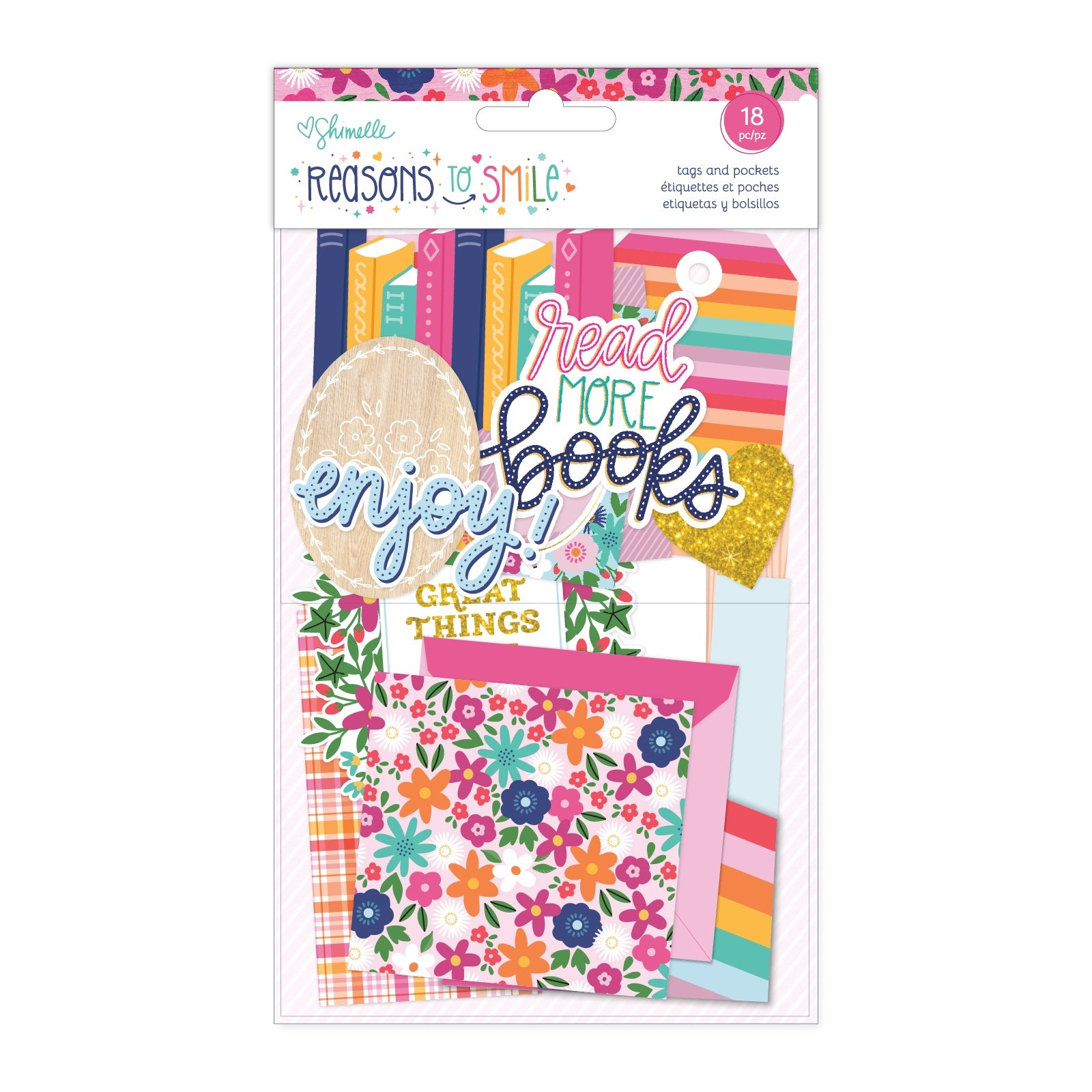 Shimelle Reasons To Smile Tags And Pockets - 18 Pieces