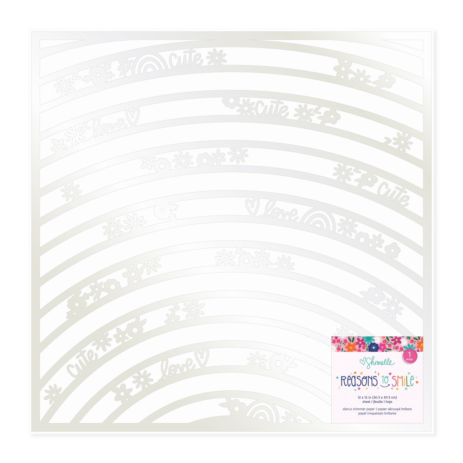 Shimelle Reasons To Smile 12x12" Die Cut Shimmer Specialty Paper
