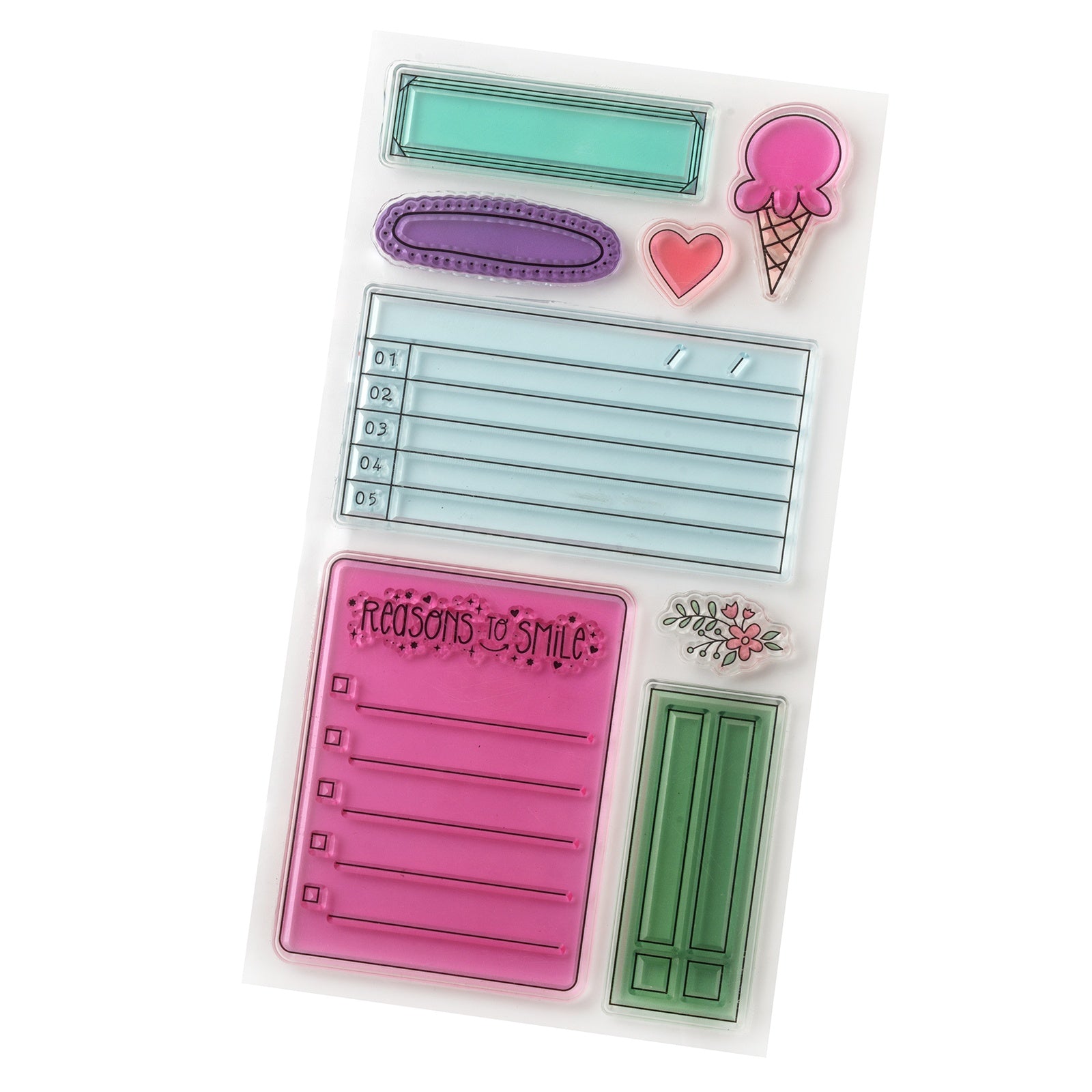 Shimelle Reasons To Smile Acrylic Stamp Set - 10 Pieces