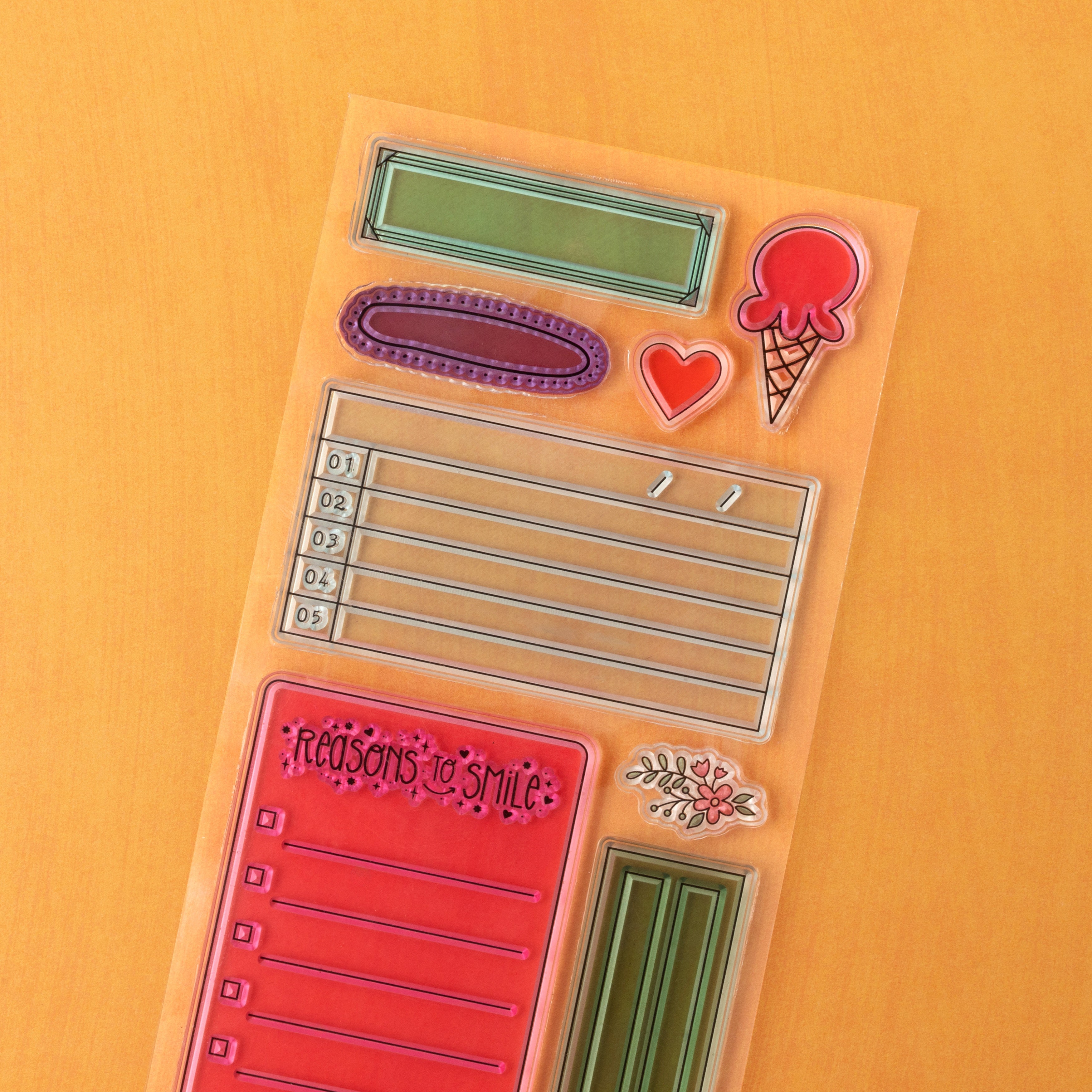 Shimelle Reasons To Smile Acrylic Stamp Set - 10 Pieces