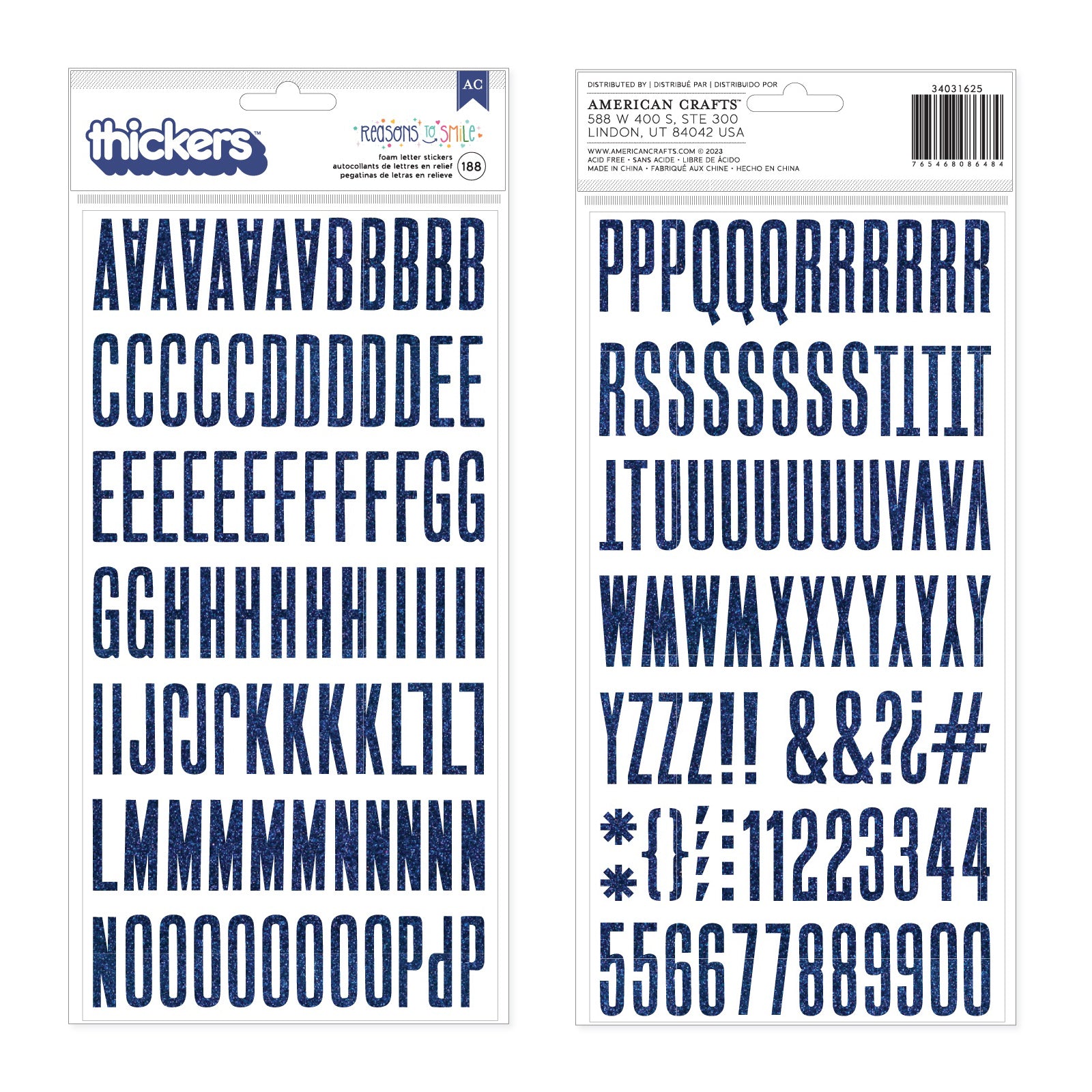 Shimelle Reasons To Smile Thickers Alphabet Sticker Set