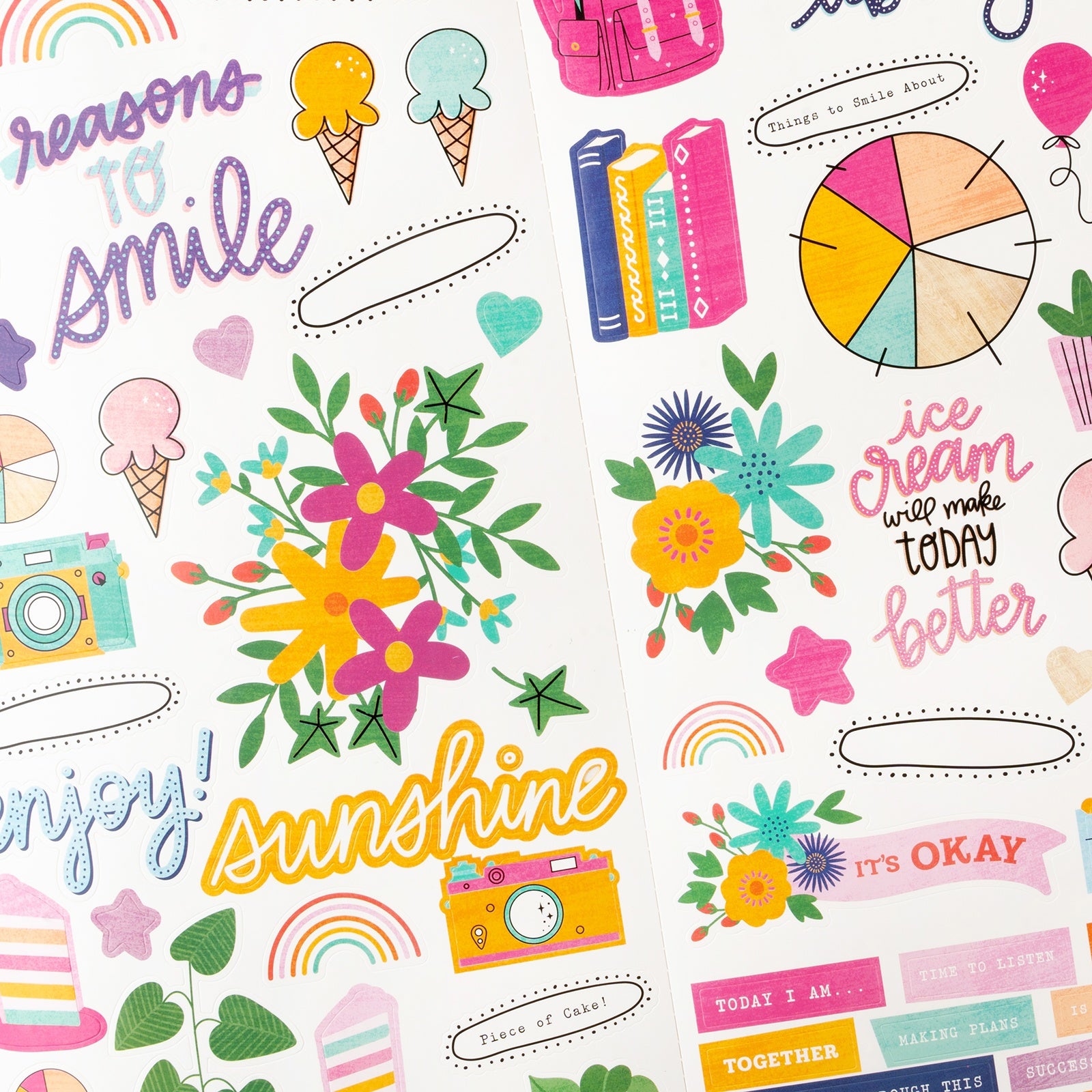 Shimelle Reasons To Smile Cardstock Stickers 6"X12" - 72 Pieces