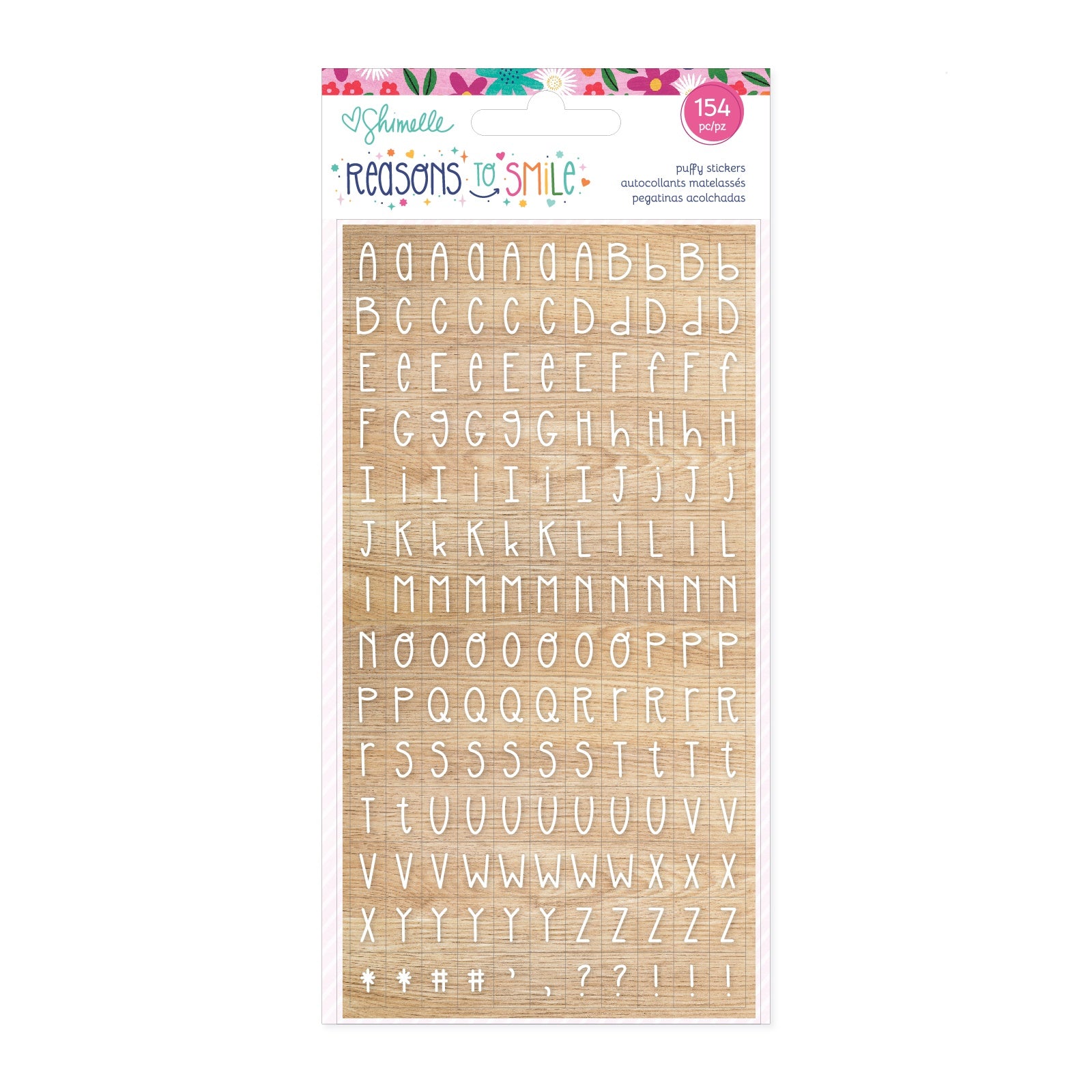 Shimelle Reasons To Smile Puffy Alphabet Sticker Set
