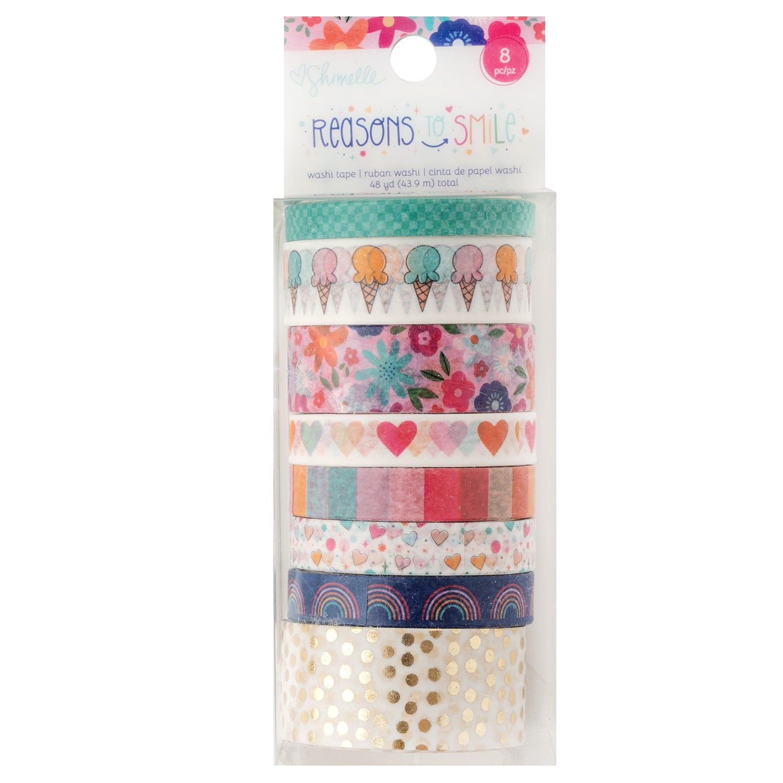 Shimelle Reasons To Smile Washi Tape - 8 Pack