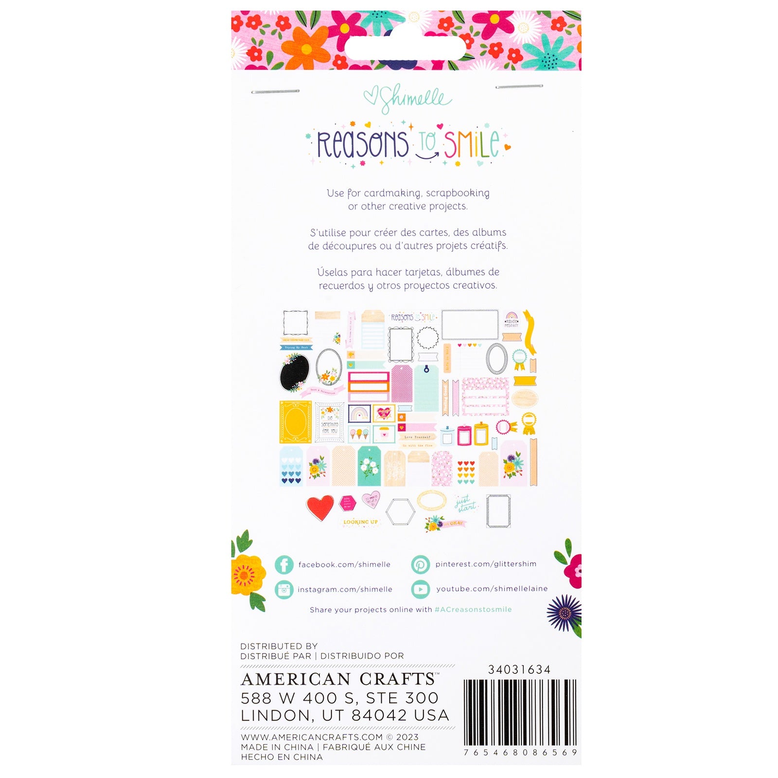 Shimelle Reasons To Smile Ephemera - Journaling