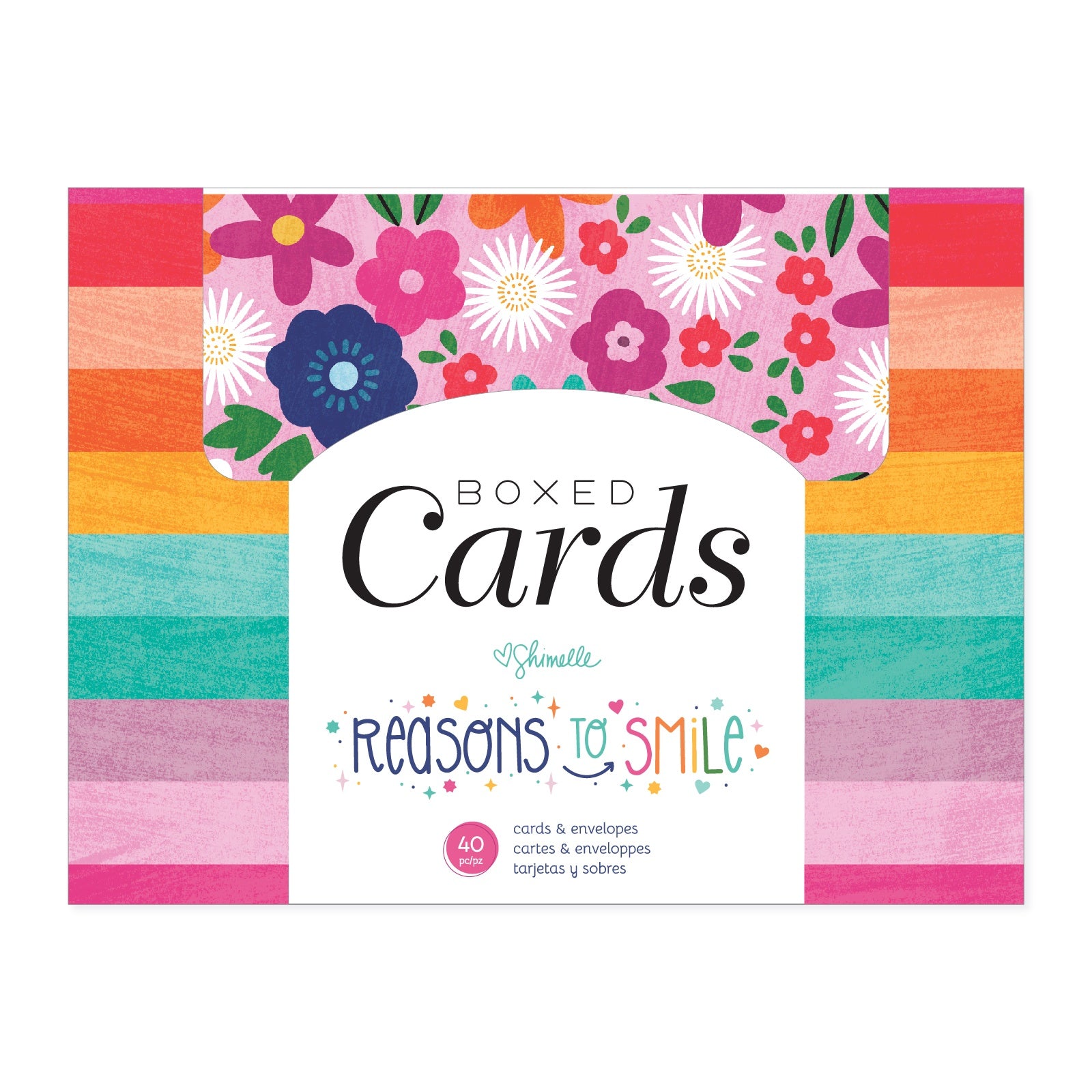 American Crafts A2 Cards with Envelopes - Shimelle Reasons To Smile, 40 pack