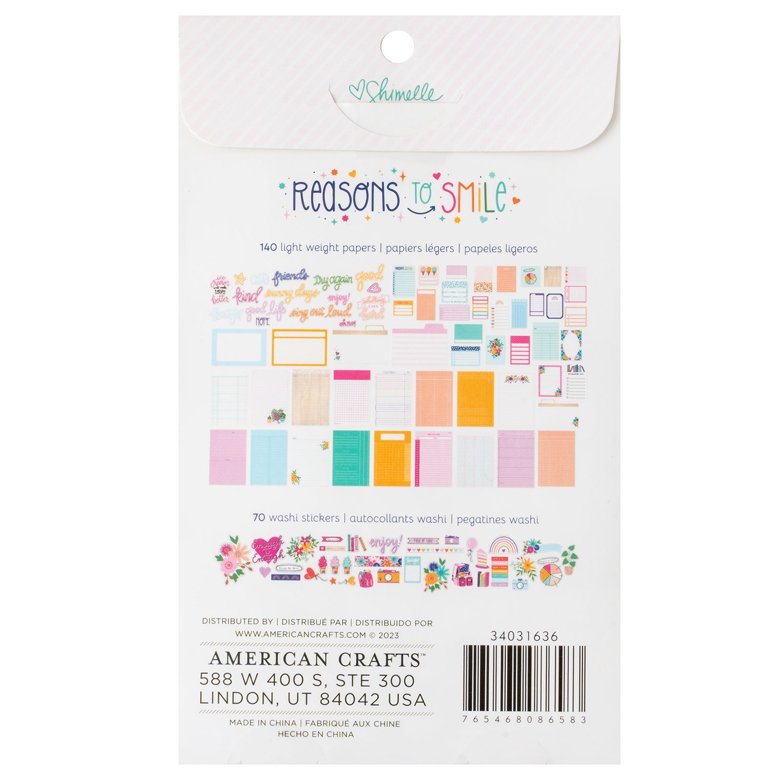 Shimelle Reasons To Smile Paperie Ephemera Pack - 210 Pieces