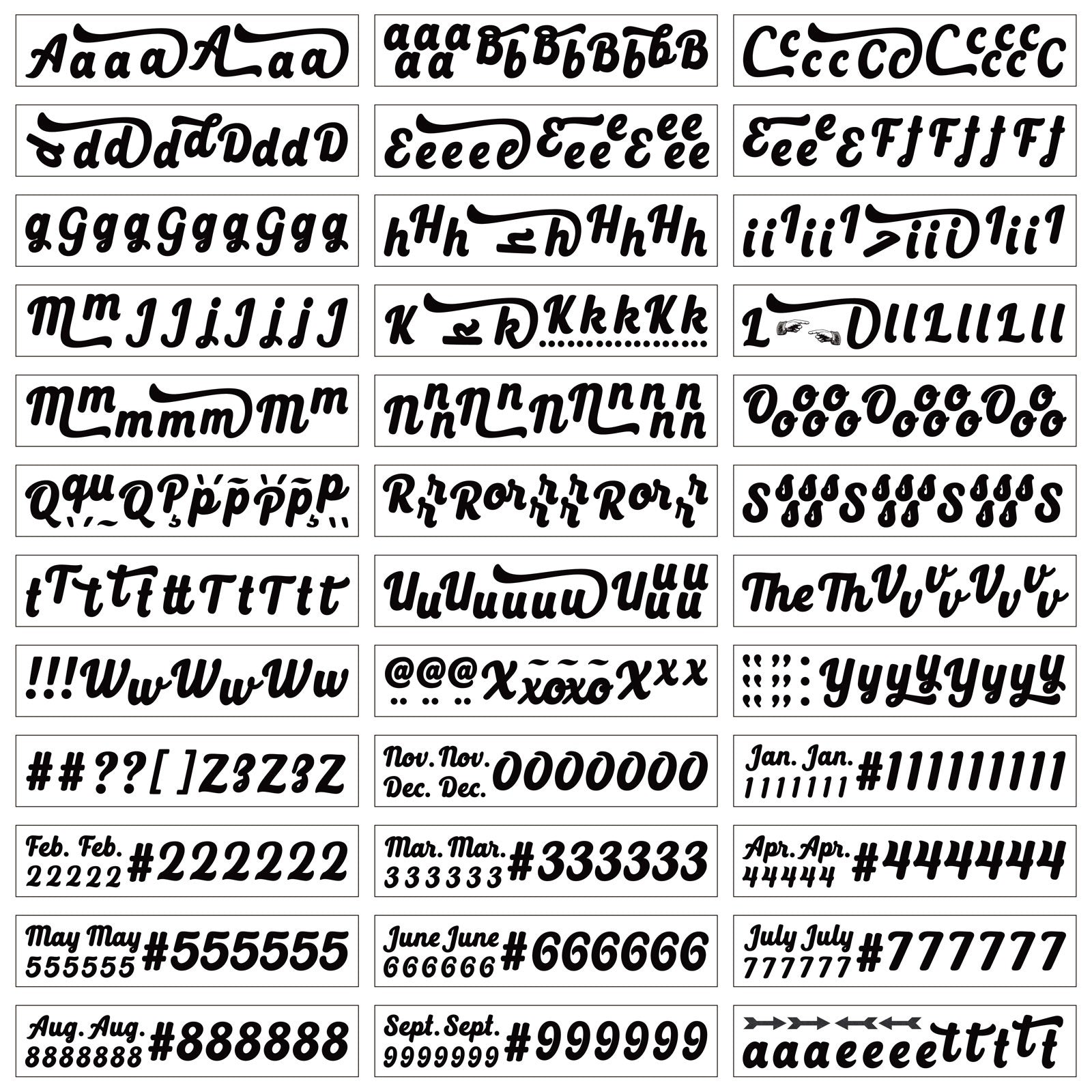 49 And Market Rub-On Transfer Alphabet
