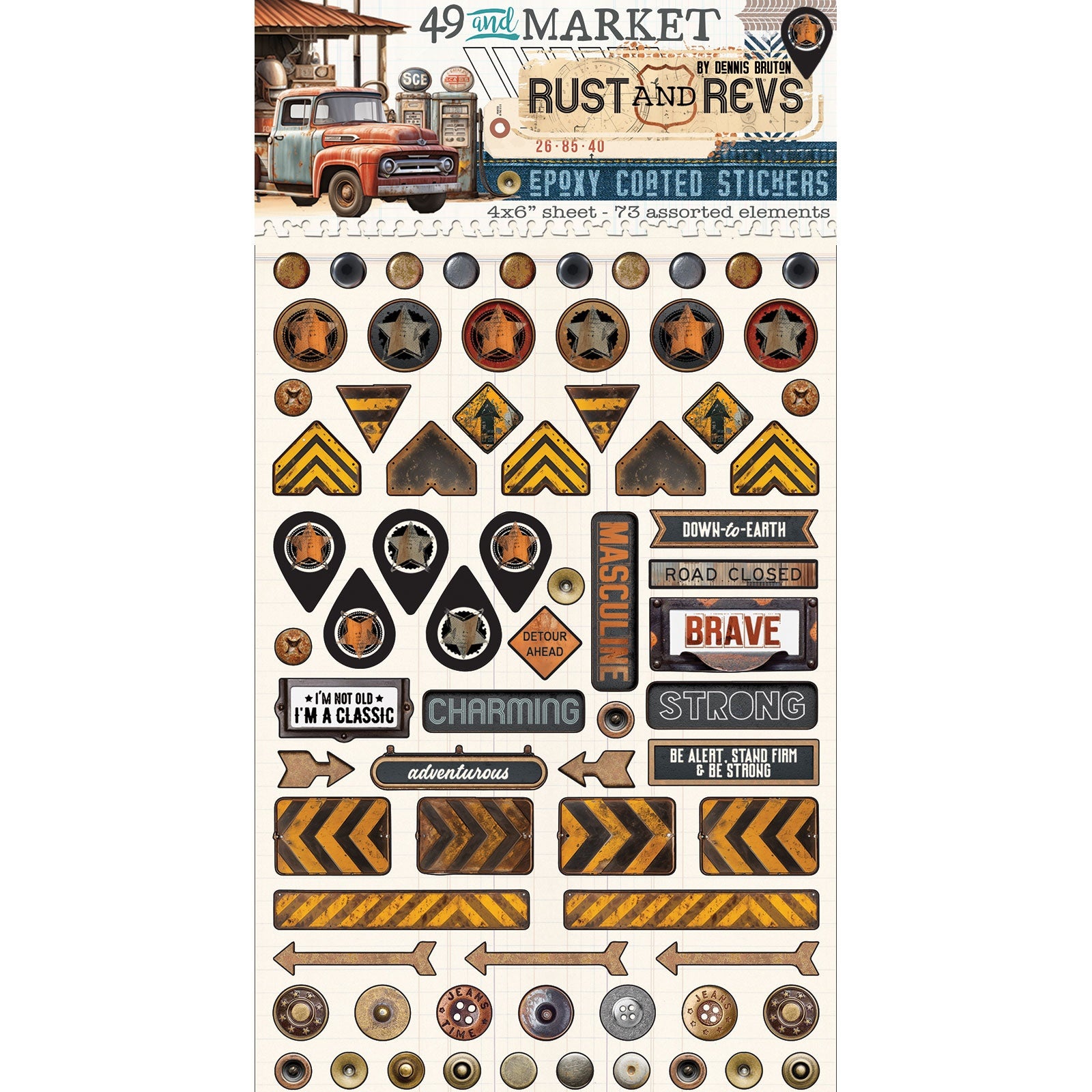 49 And Market Epoxy Stickers
