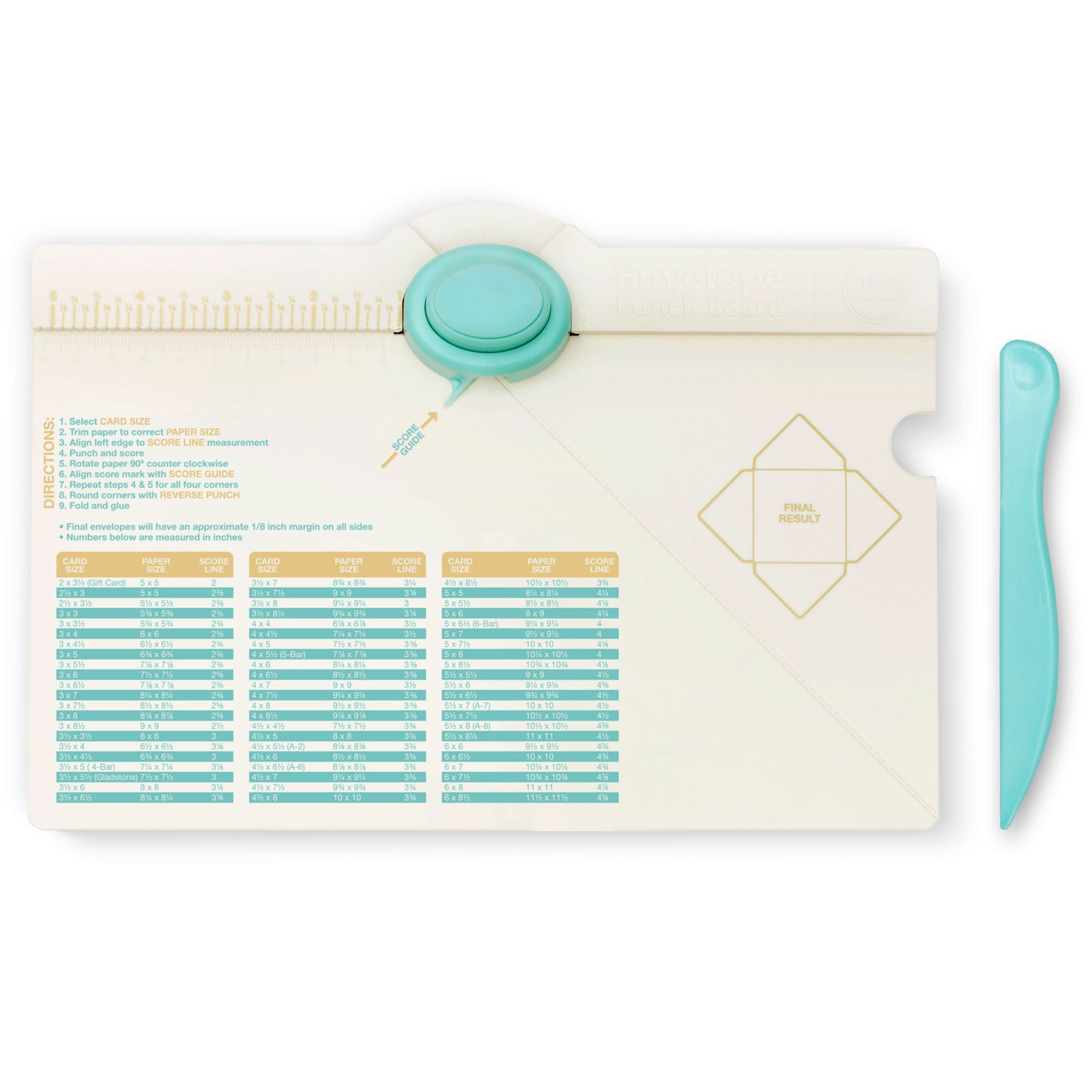 We R Makers Envelope Punch Board with bone folder