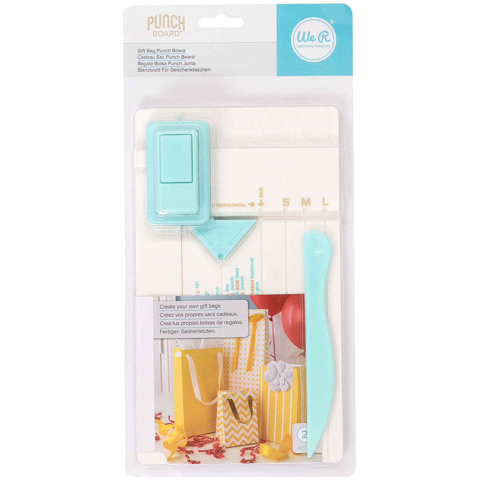 Front of packaging for We R Makers Gift Bag Punch Board