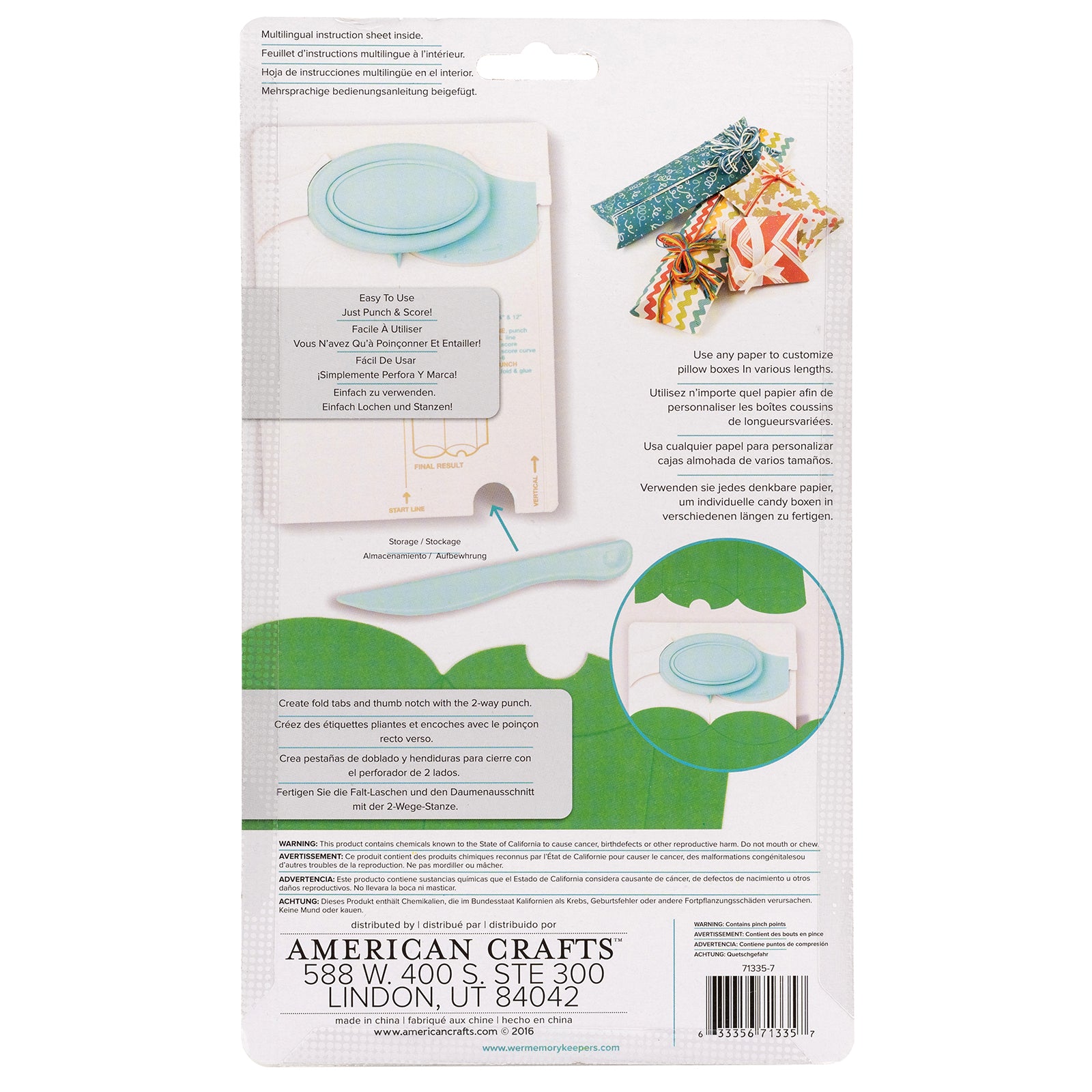 We R Makers Punch Board-Pillow Box