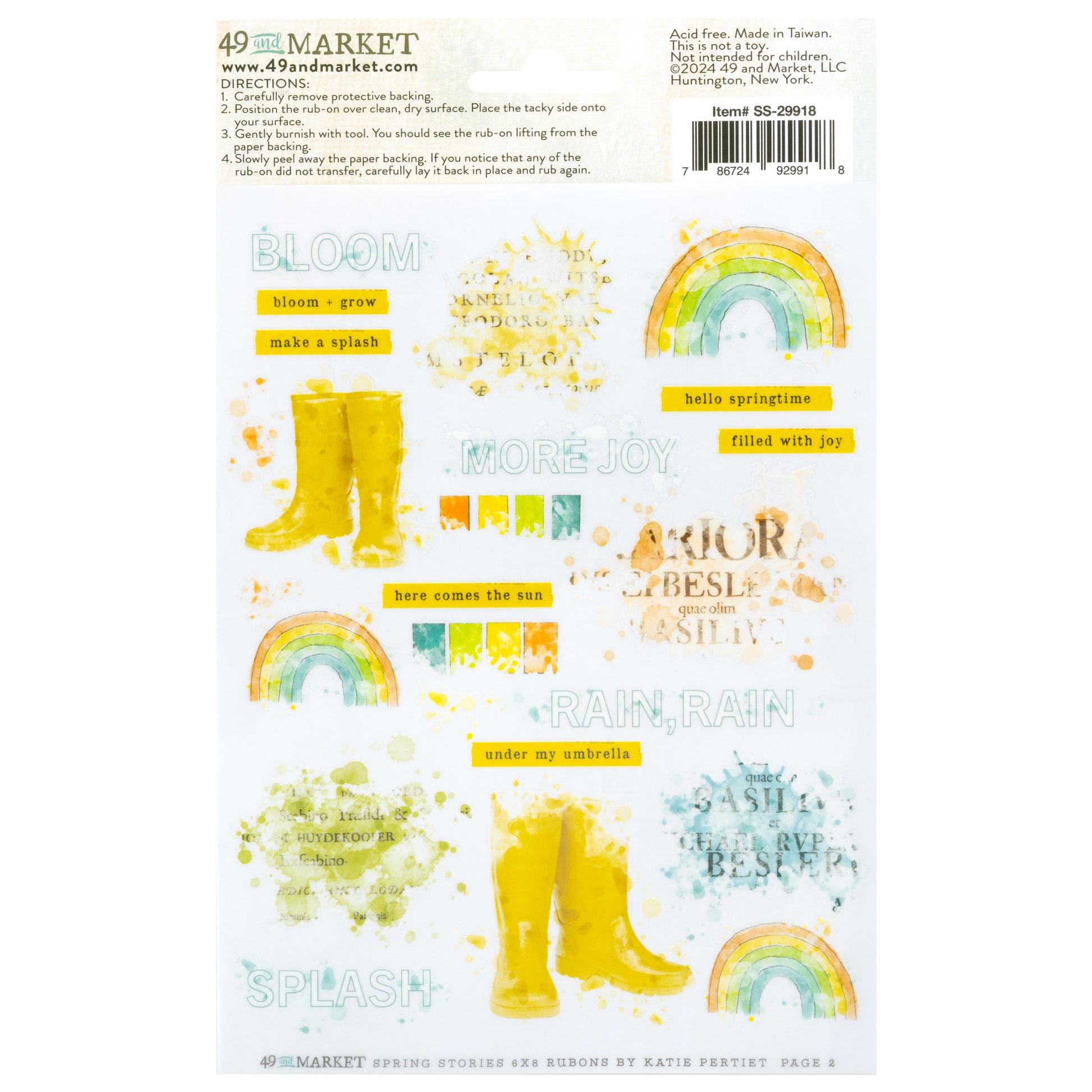 49 And Market Rub-On Transfer Set