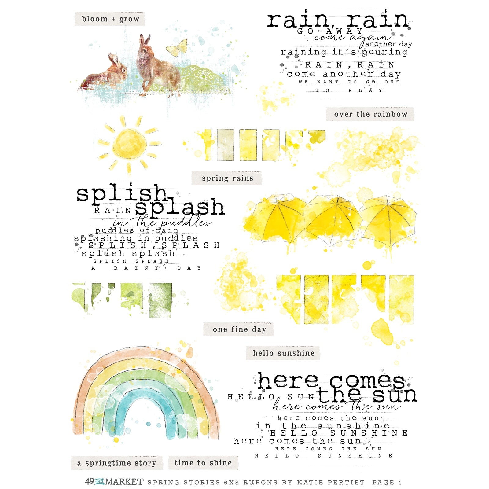 49 And Market Rub-On Transfer Set